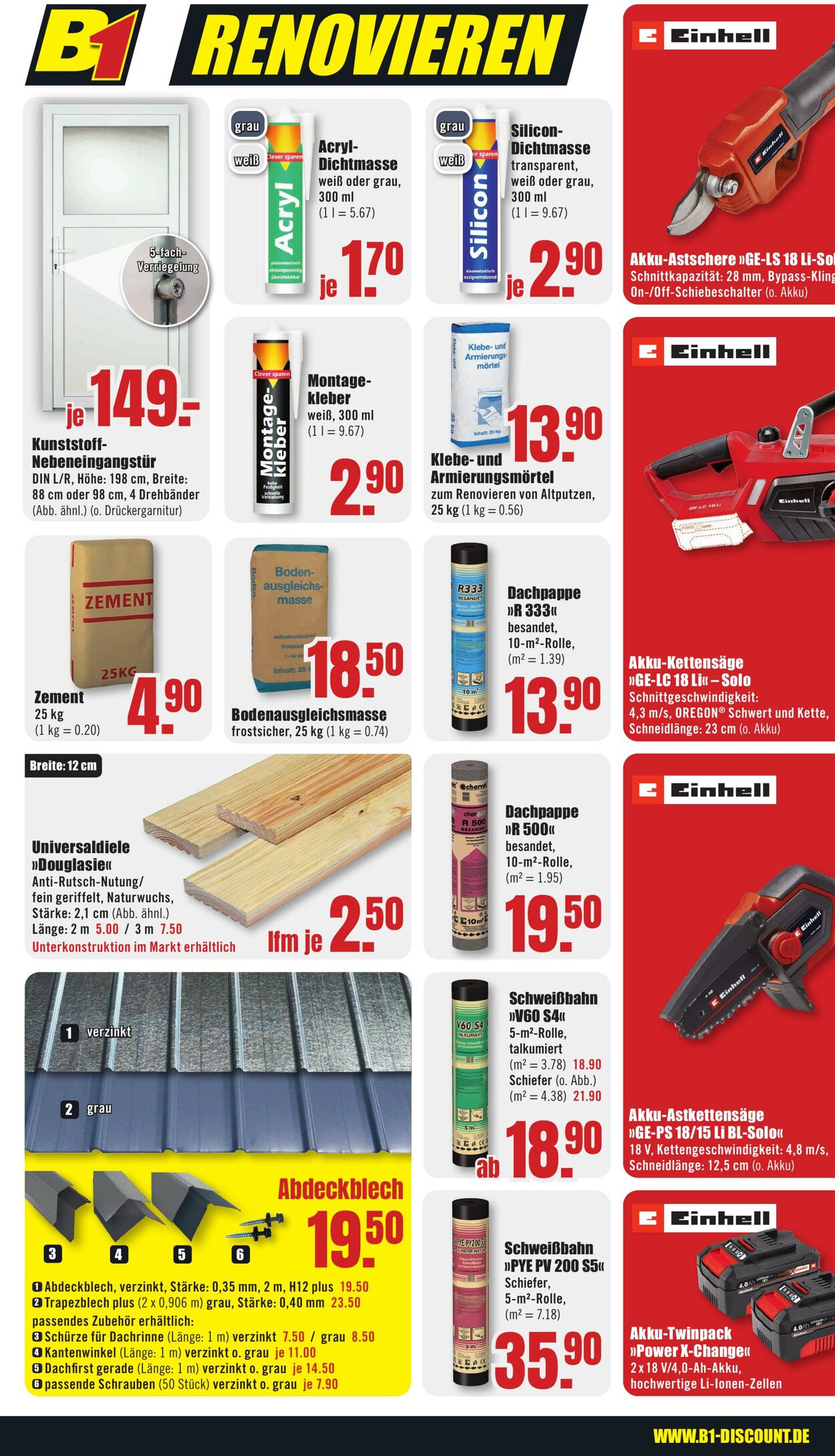 Prospekt B1 Discount Baumarkt 13.01.2024 - 19.01.2024