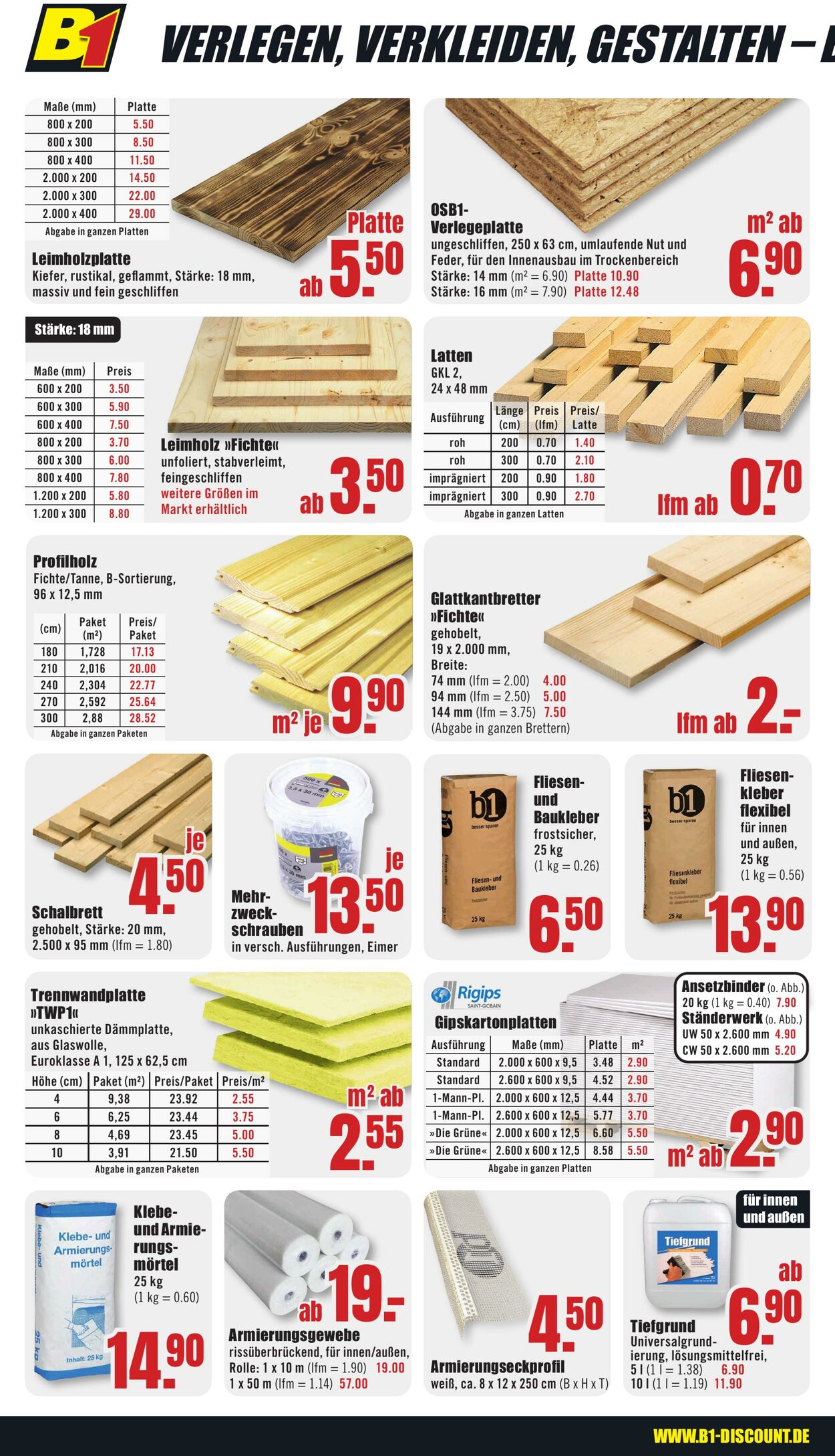 Prospekt B1 Discount Baumarkt 13.09.2025 - 19.09.2025