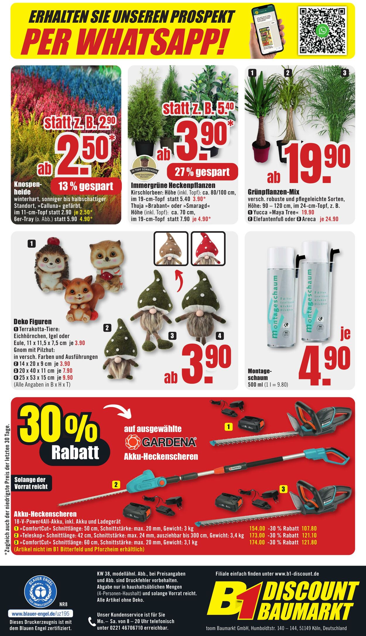 Prospekt B1 Discount Baumarkt 13.09.2025 - 19.09.2025