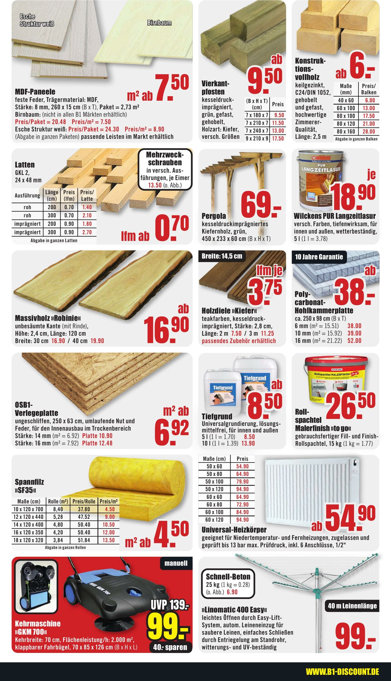 Prospekt B1 Discount Baumarkt 10.08.2024 - 16.08.2024