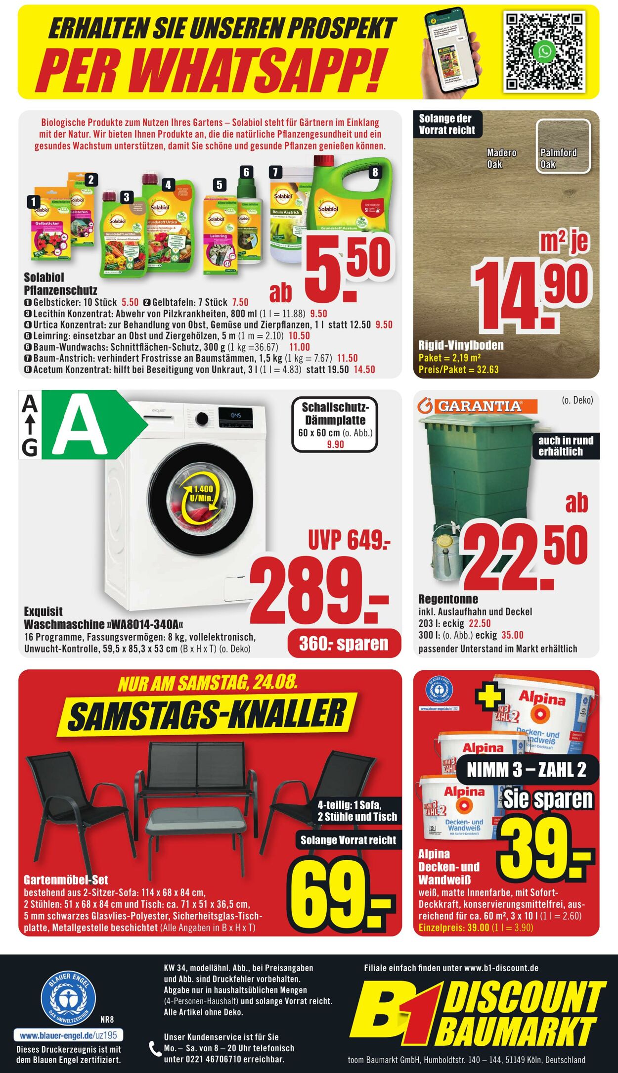 Prospekt B1 Discount Baumarkt 10.08.2024 - 16.08.2024