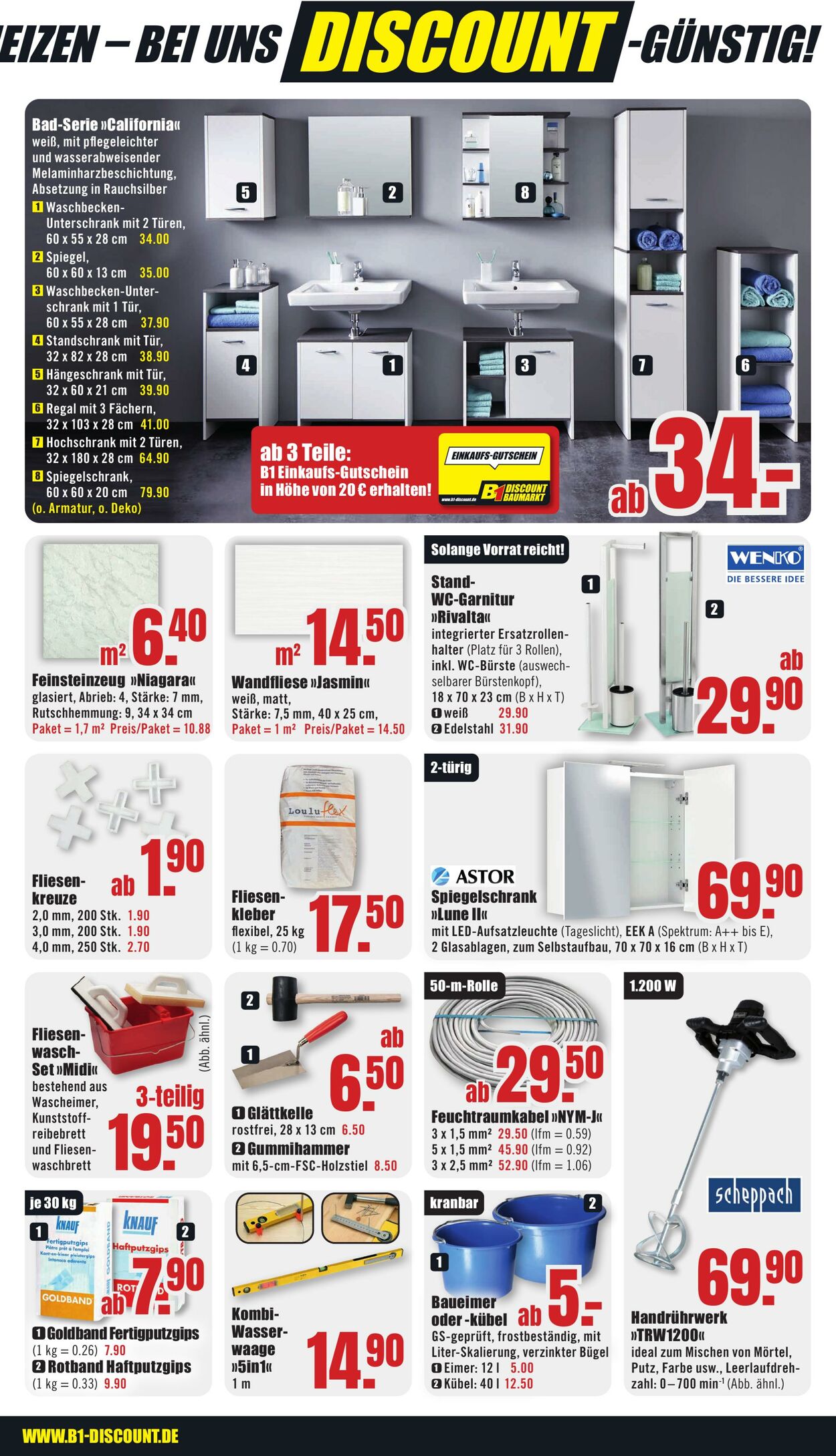 Prospekt B1 Discount Baumarkt 10.08.2024 - 16.08.2024