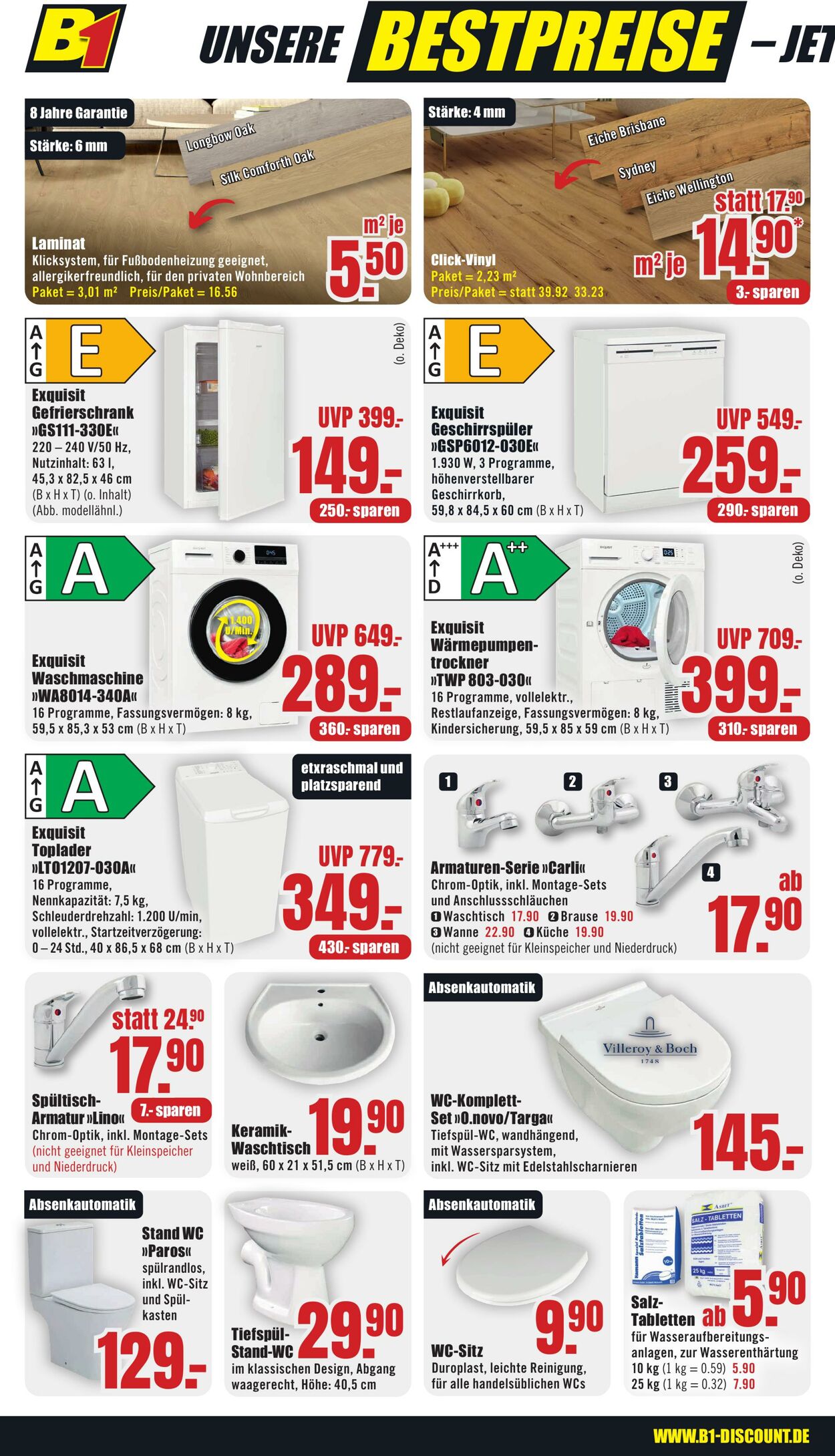Prospekt B1 Discount Baumarkt 23.08.2025 - 29.08.2025