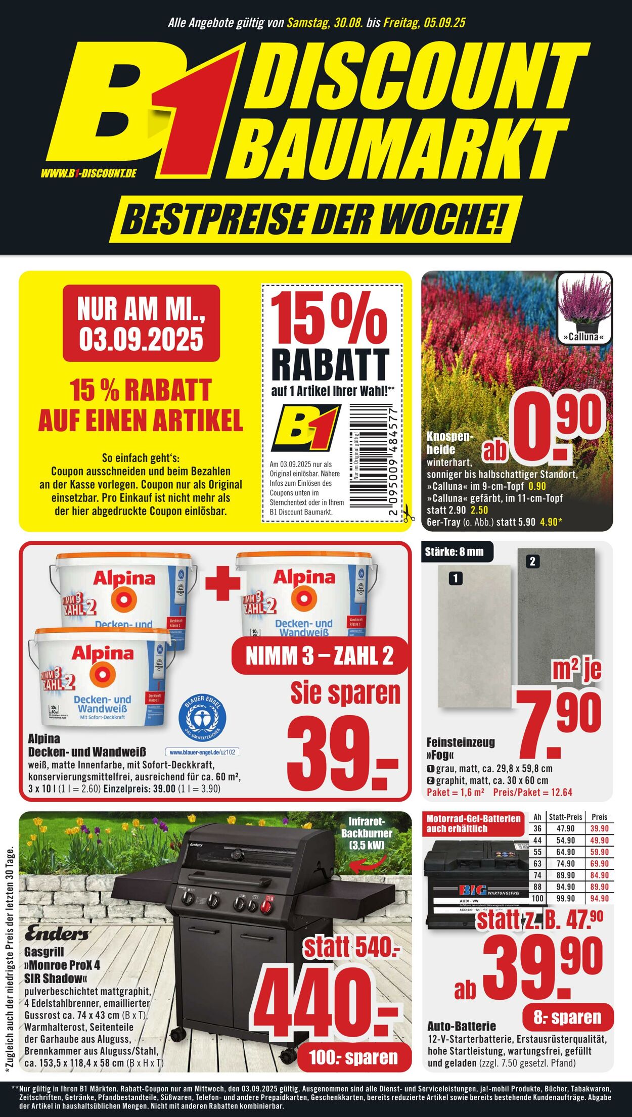 Prospekt B1 Discount Baumarkt 23.08.2025 - 29.08.2025