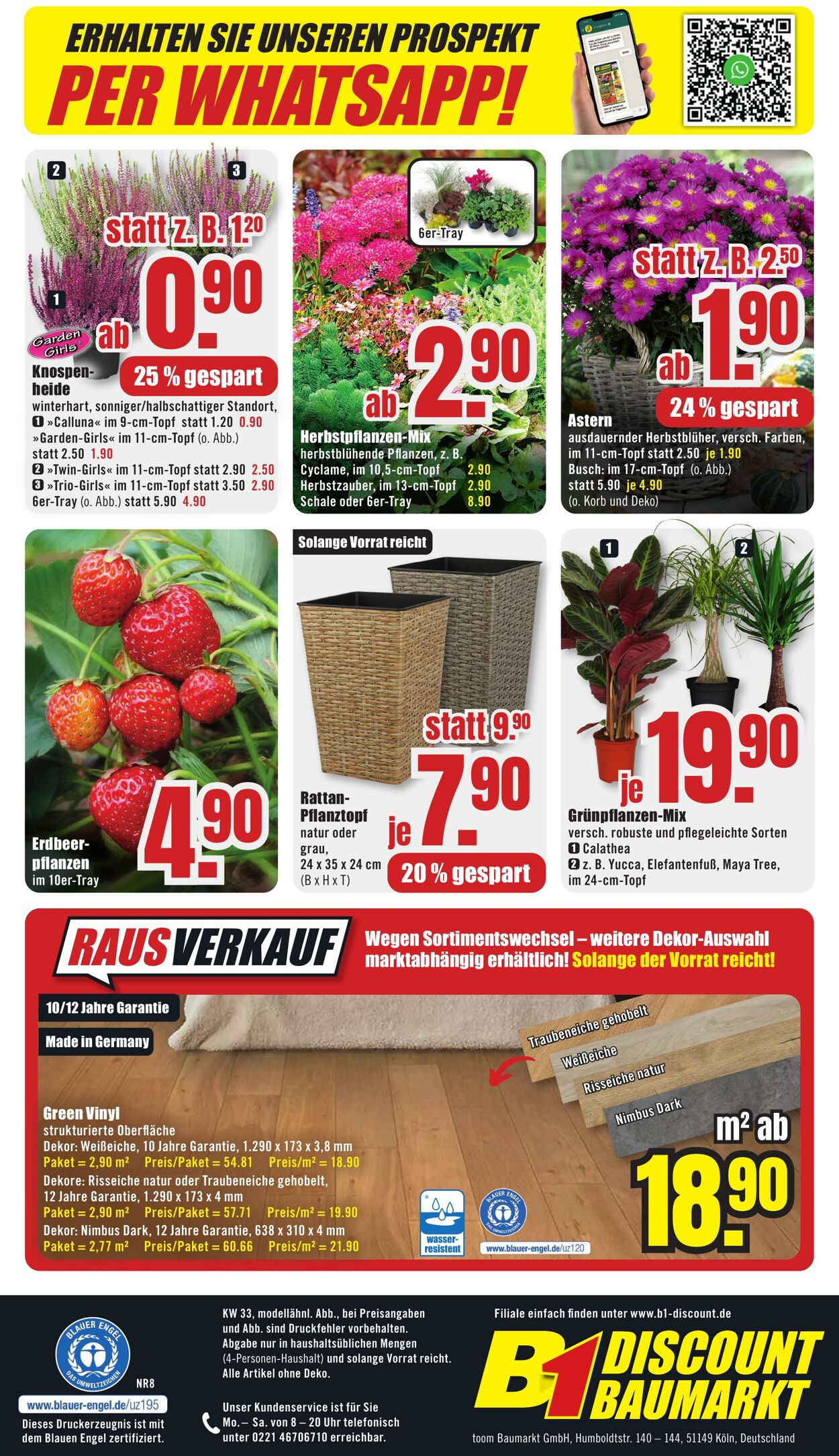 Prospekt B1 Discount Baumarkt 02.08.2025 - 08.08.2025