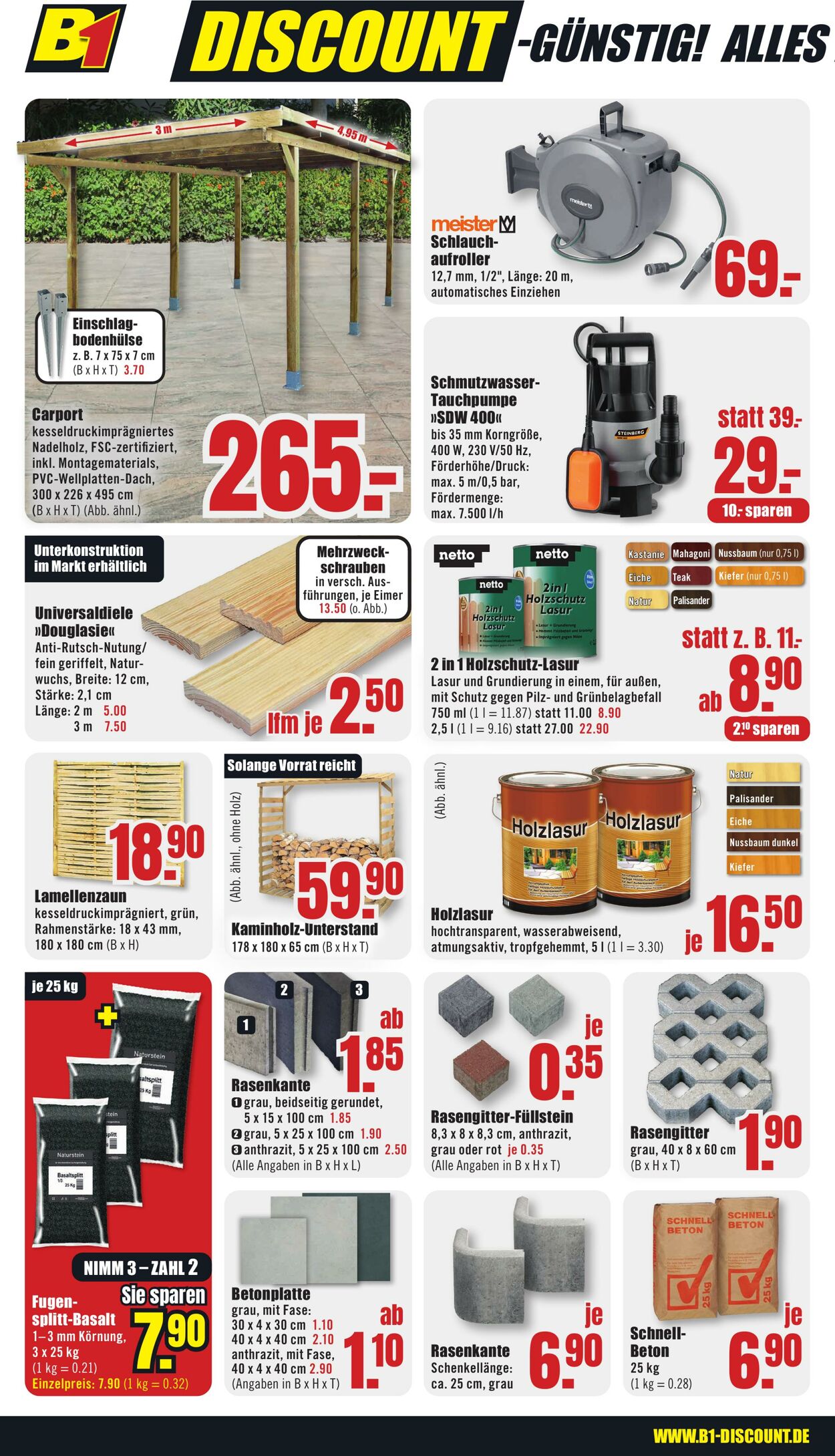 Prospekt B1 Discount Baumarkt 10.08.2024 - 16.08.2024