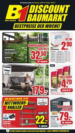 Prospekt B1 Discount Baumarkt 31.08.2024 - 06.09.2024