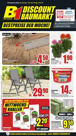 Prospekt B1 Discount Baumarkt 12.07.2025 - 18.07.2025
