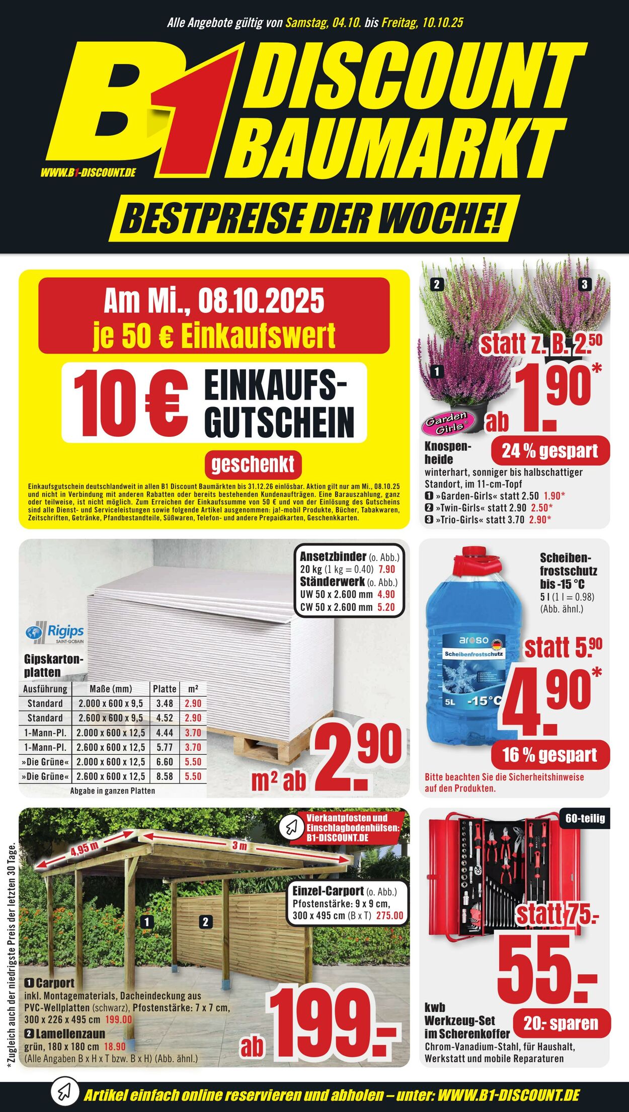 Prospekt B1 Discount Baumarkt 27.09.2025 - 03.10.2025