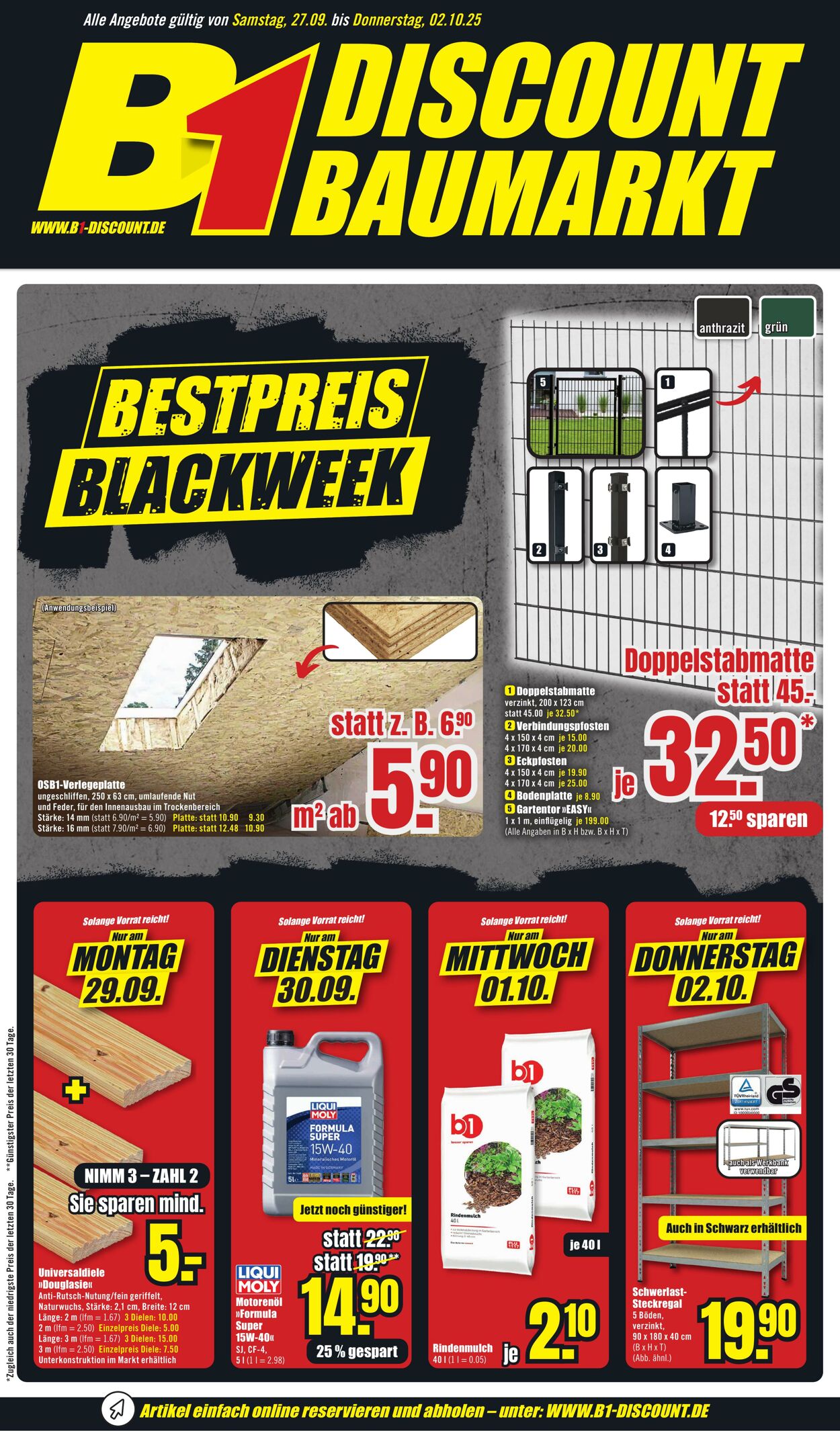 Prospekt B1 Discount Baumarkt 20.09.2025 - 26.09.2025