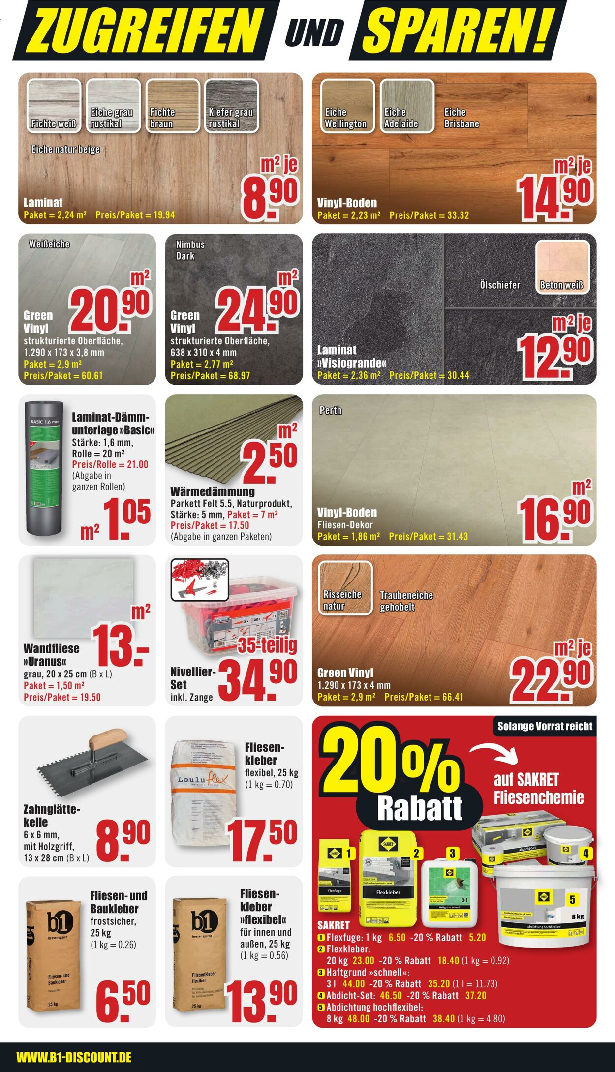 Prospekt B1 Discount Baumarkt 20.07.2024 - 26.07.2024