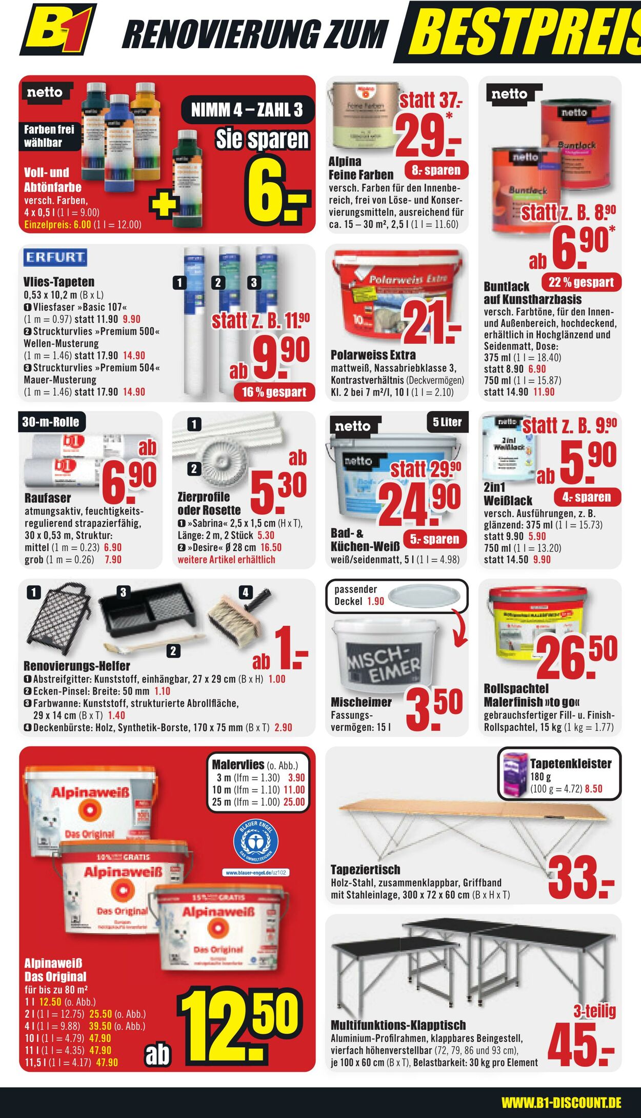 Prospekt B1 Discount Baumarkt 26.10.2024 - 01.11.2024