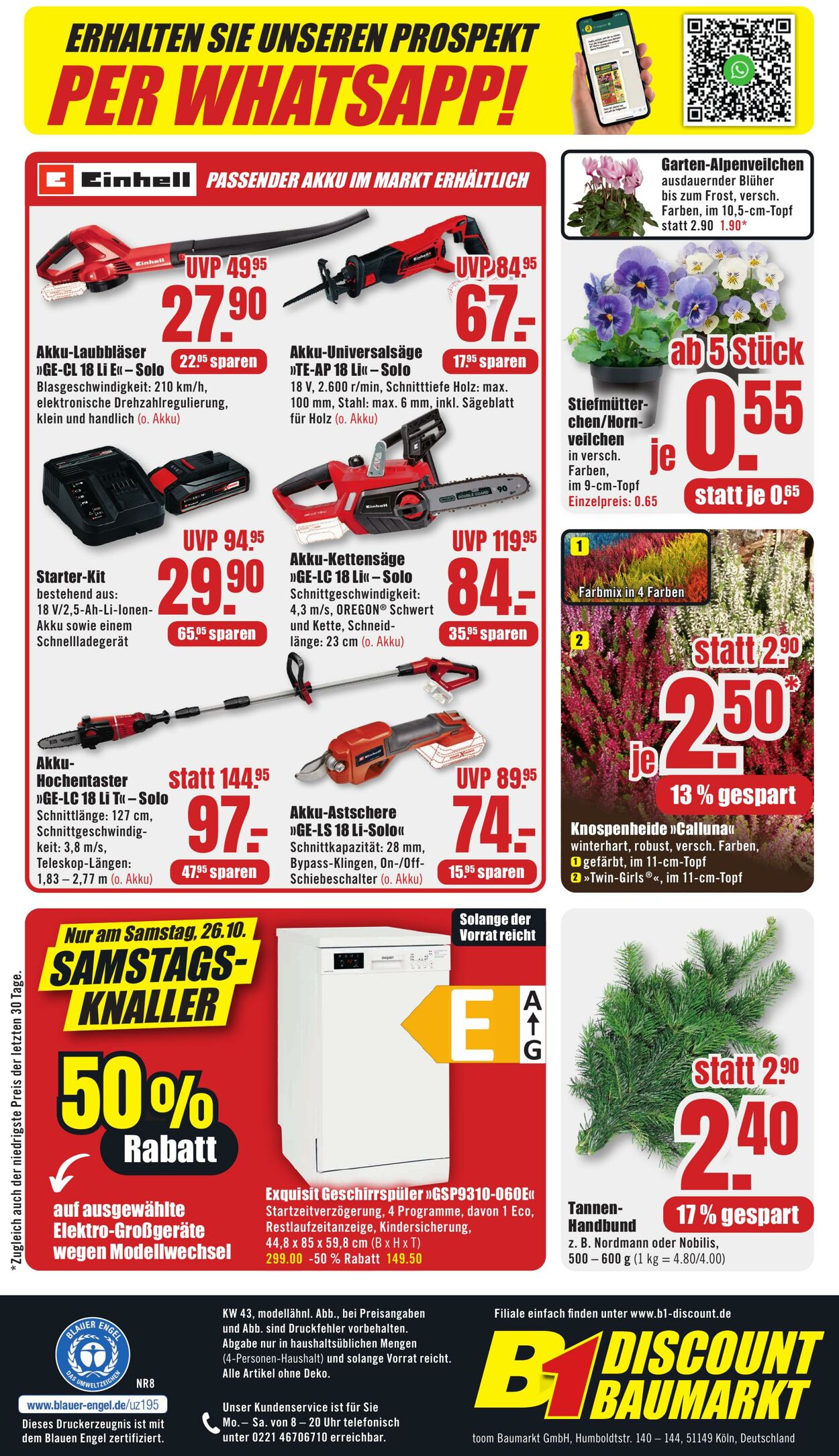 Prospekt B1 Discount Baumarkt 12.10.2024 - 18.10.2024