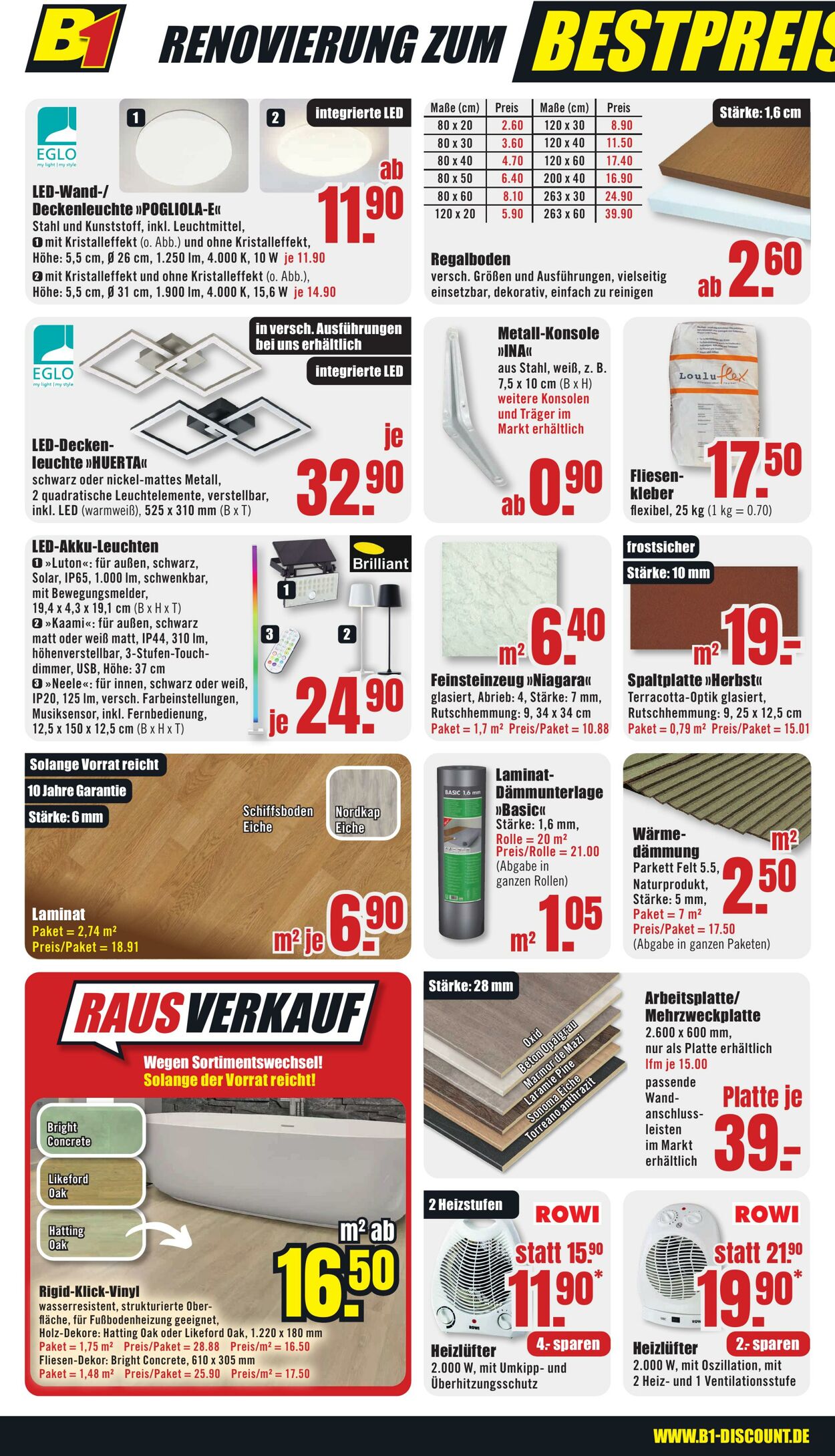 Prospekt B1 Discount Baumarkt 12.10.2024 - 18.10.2024