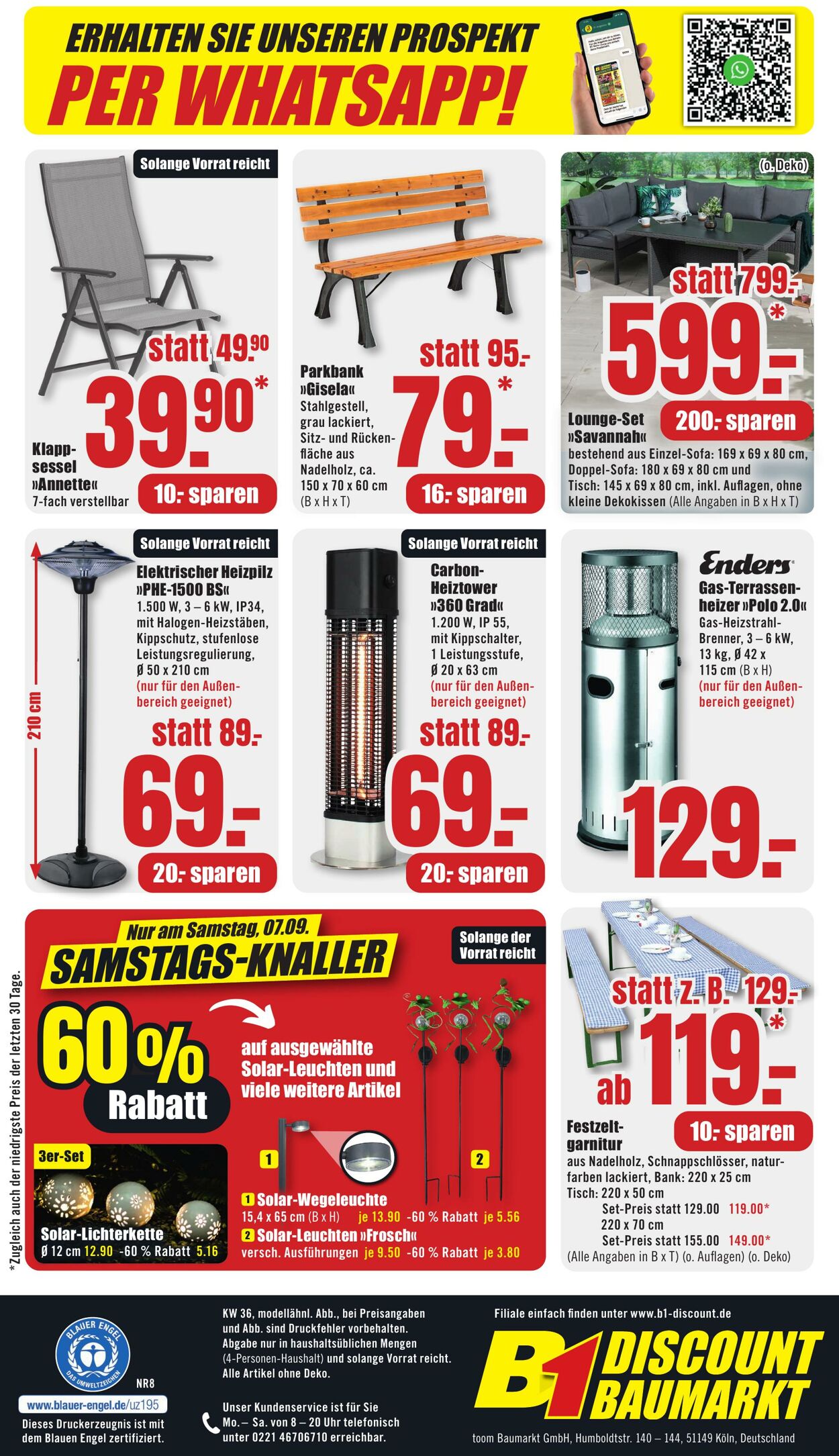 Prospekt B1 Discount Baumarkt 24.08.2024 - 30.08.2024