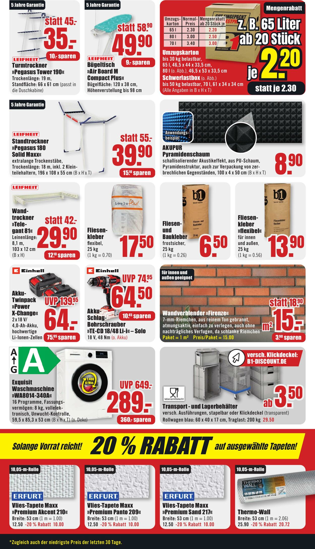 Prospekt B1 Discount Baumarkt 06.01.2024 - 12.01.2024