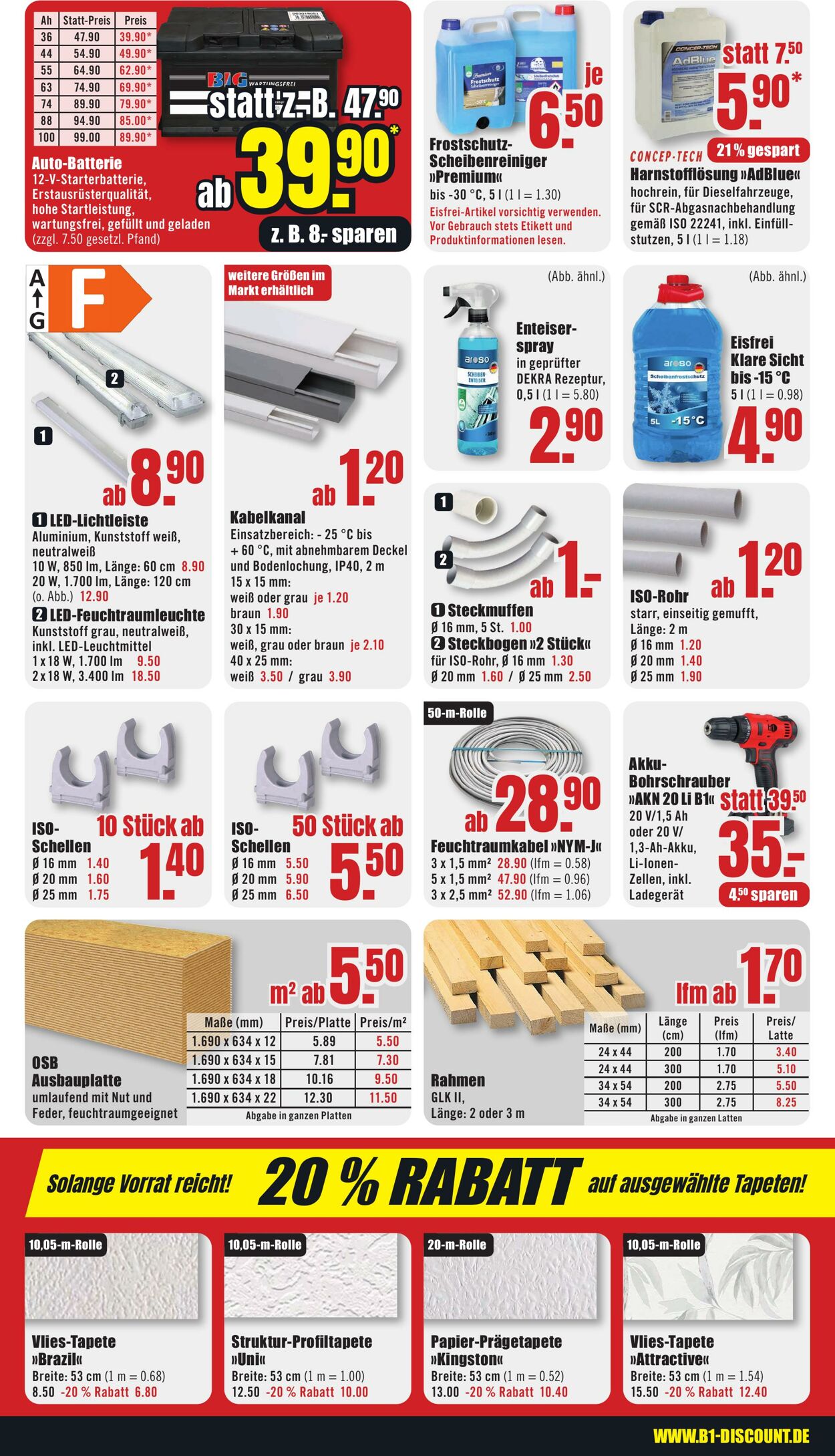 Prospekt B1 Discount Baumarkt 06.01.2024 - 12.01.2024