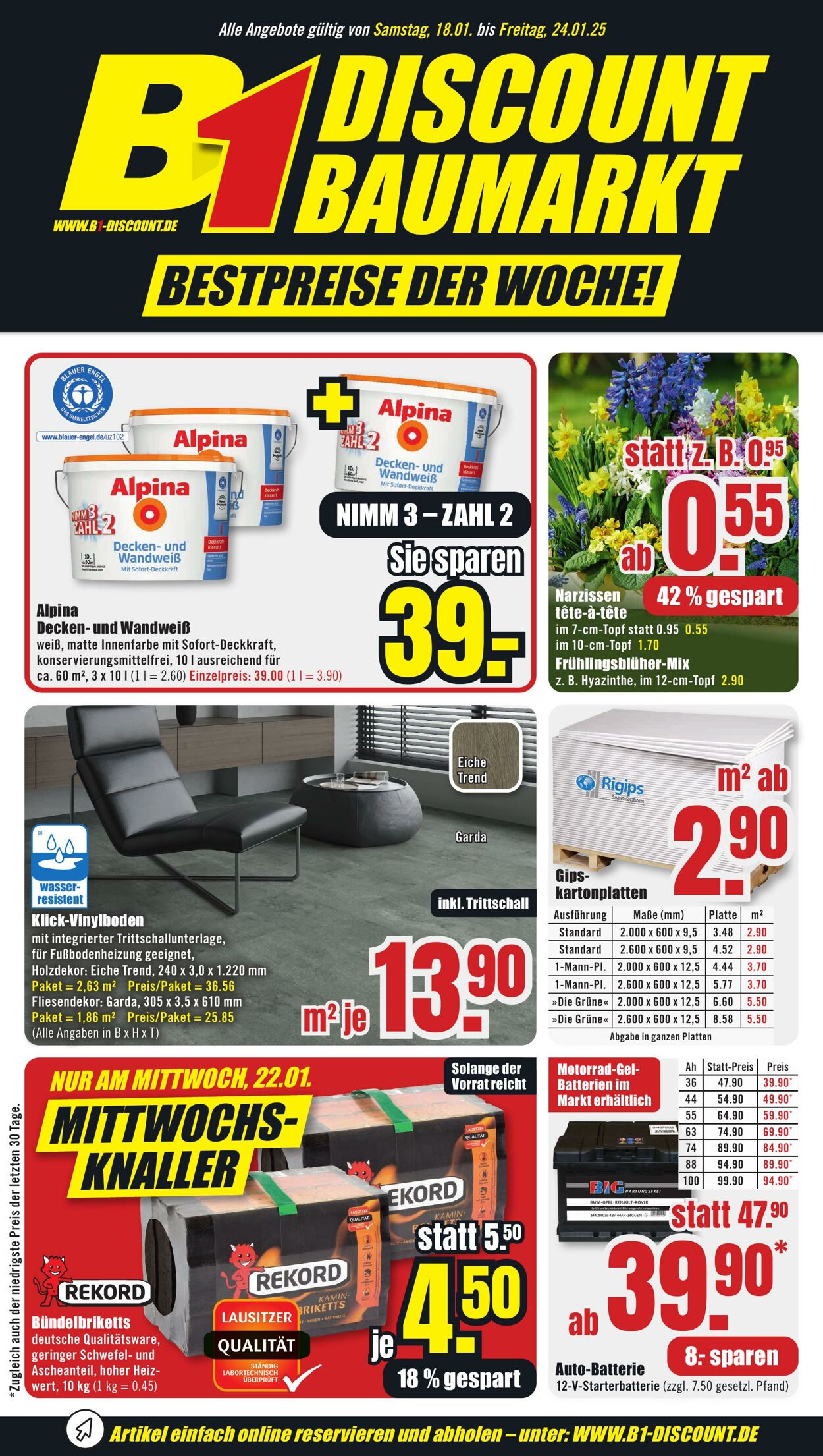 Prospekt B1 Discount Baumarkt 18.01.2025 - 24.01.2025