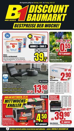 Prospekt B1 Discount Baumarkt 28.12.2024 - 03.01.2025