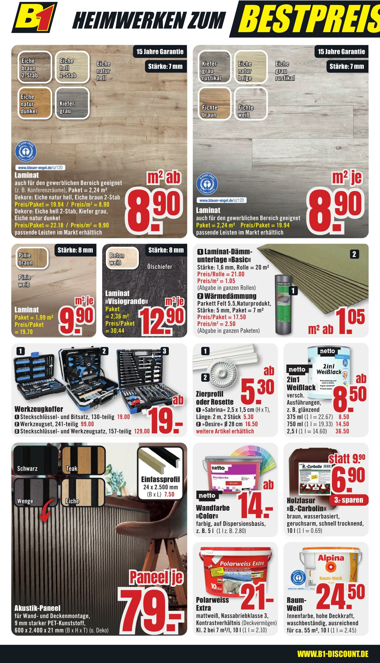 Prospekt B1 Discount Baumarkt 31.08.2024 - 06.09.2024