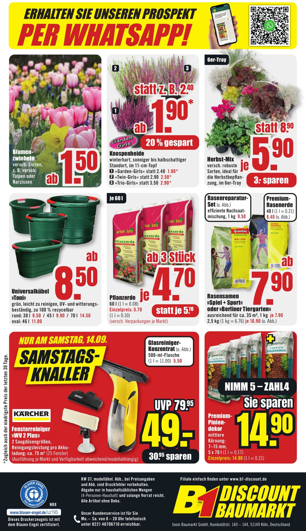 Prospekt B1 Discount Baumarkt 31.08.2024 - 06.09.2024