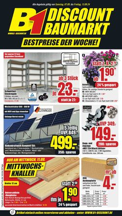 Prospekt B1 Discount Baumarkt 13.07.2024 - 19.07.2024