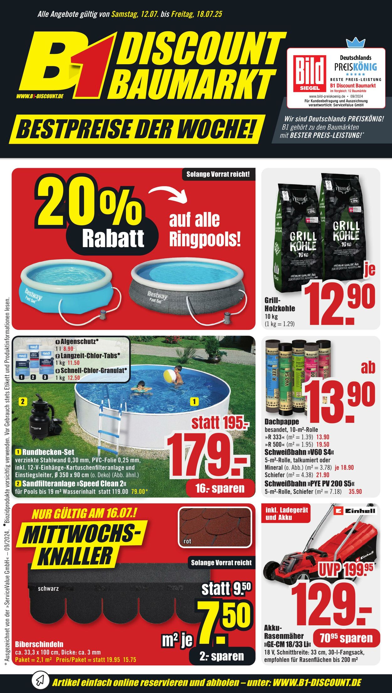 Prospekt B1 Discount Baumarkt 12.07.2025 - 18.07.2025