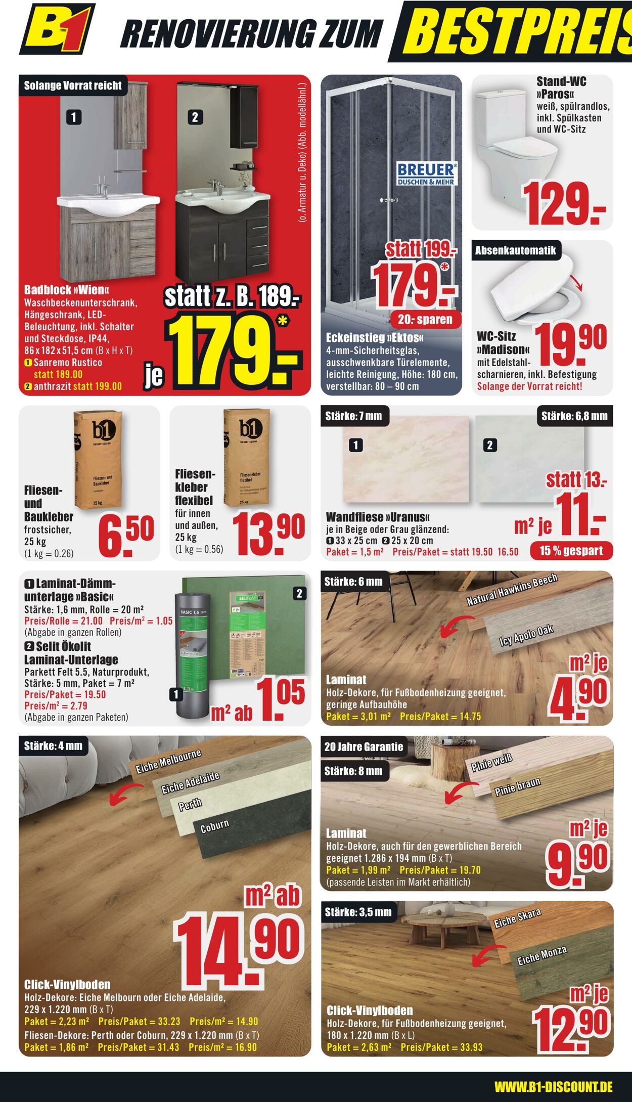 Prospekt B1 Discount Baumarkt 16.08.2025 - 22.08.2025