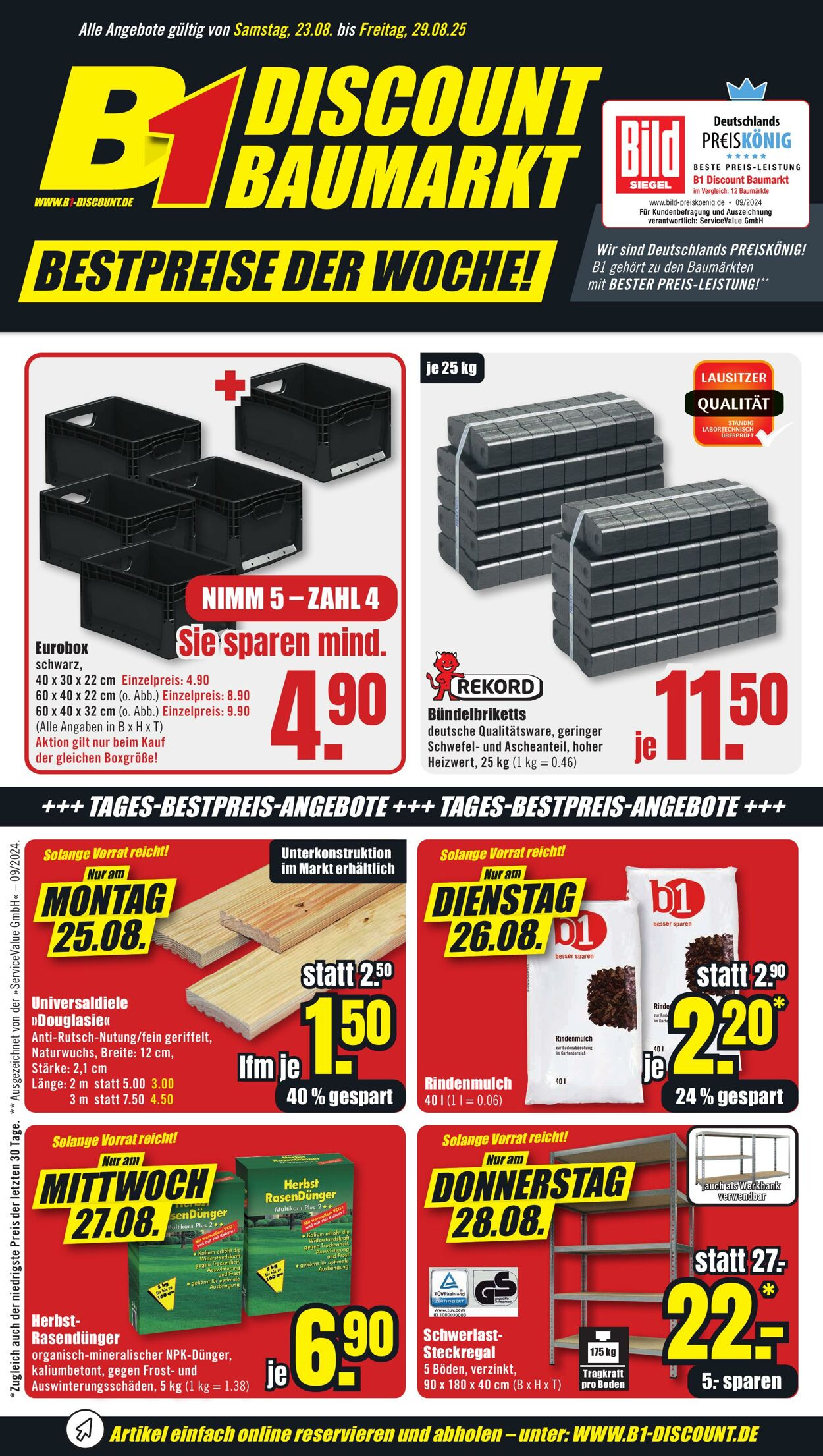 Prospekt B1 Discount Baumarkt 16.08.2025 - 22.08.2025