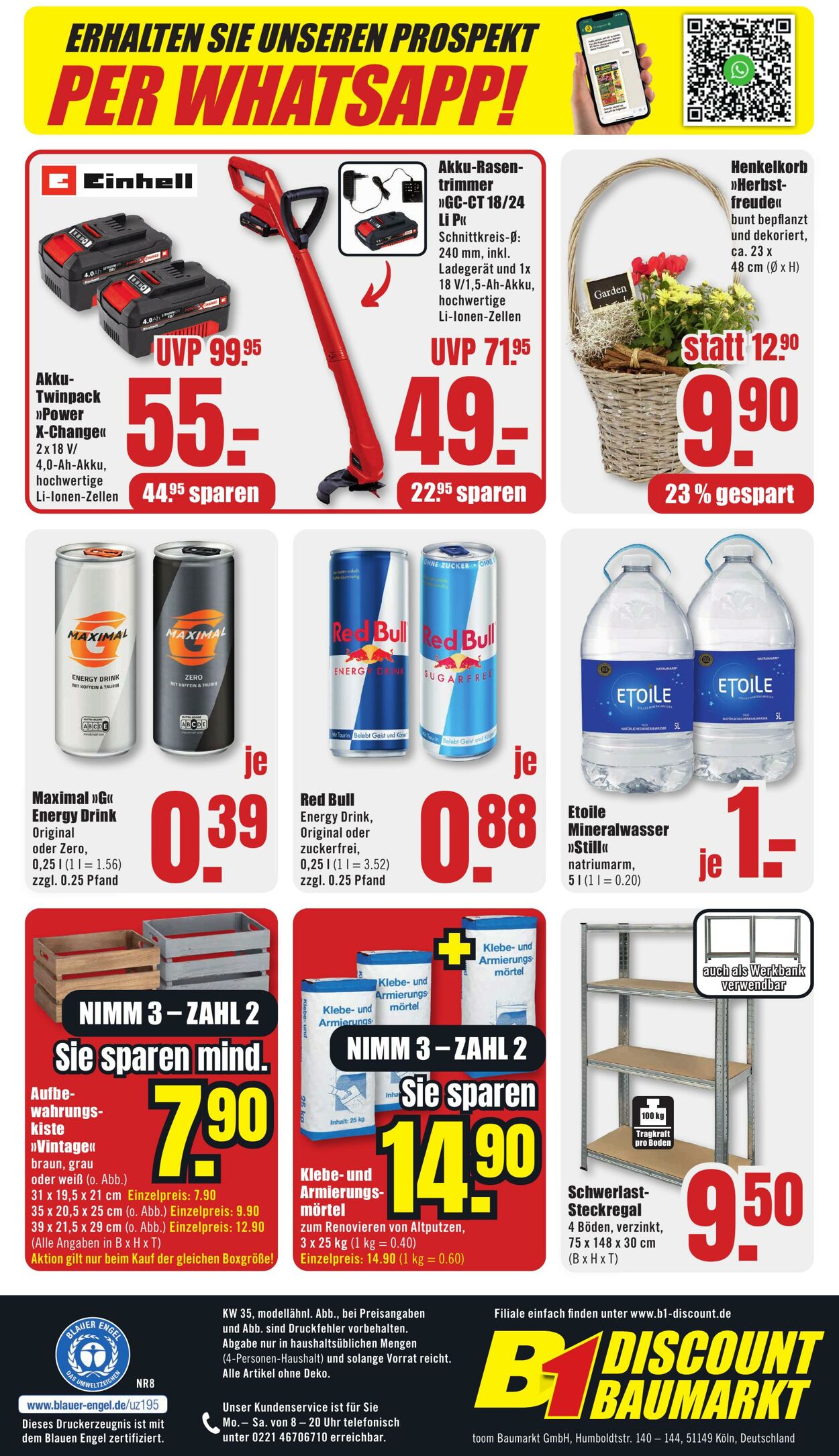 Prospekt B1 Discount Baumarkt 16.08.2025 - 22.08.2025