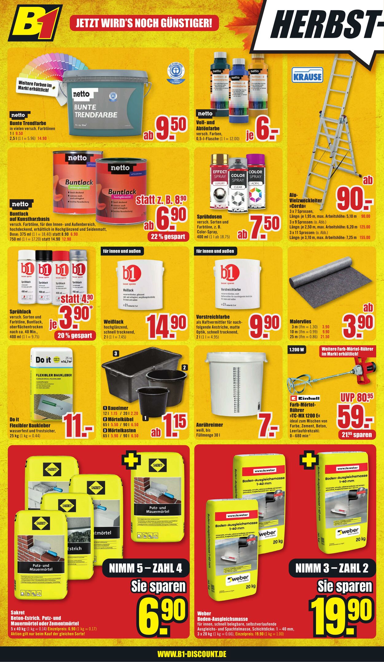 Prospekt B1 Discount Baumarkt 18.10.2025 - 24.10.2025