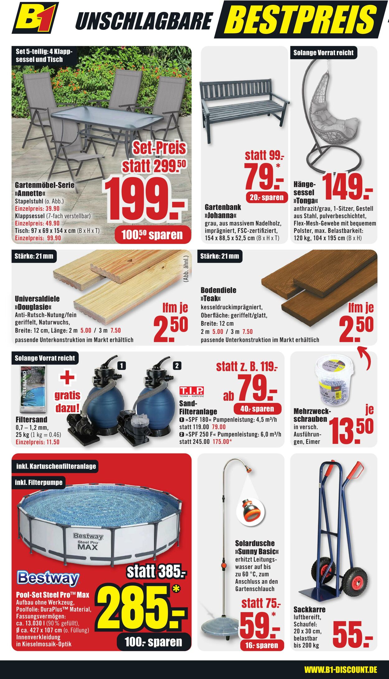 Prospekt B1 Discount Baumarkt 29.06.2024 - 05.07.2024