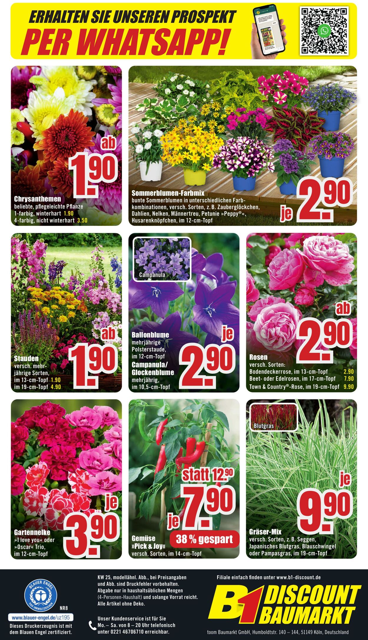Prospekt B1 Discount Baumarkt 07.06.2025 - 13.06.2025
