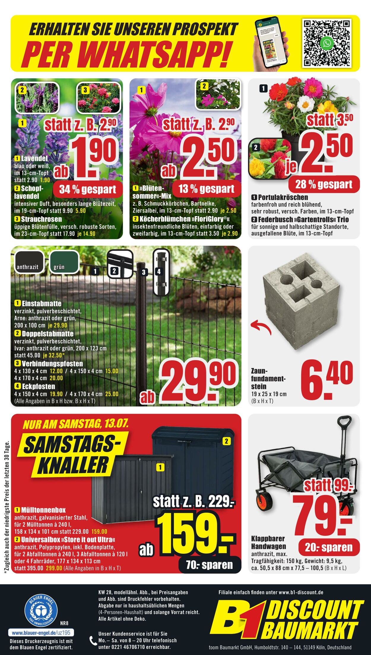 Prospekt B1 Discount Baumarkt 06.07.2024 - 12.07.2024