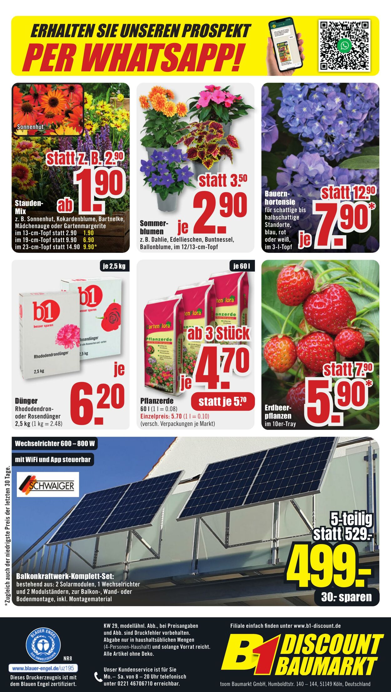 Prospekt B1 Discount Baumarkt 13.07.2024 - 19.07.2024