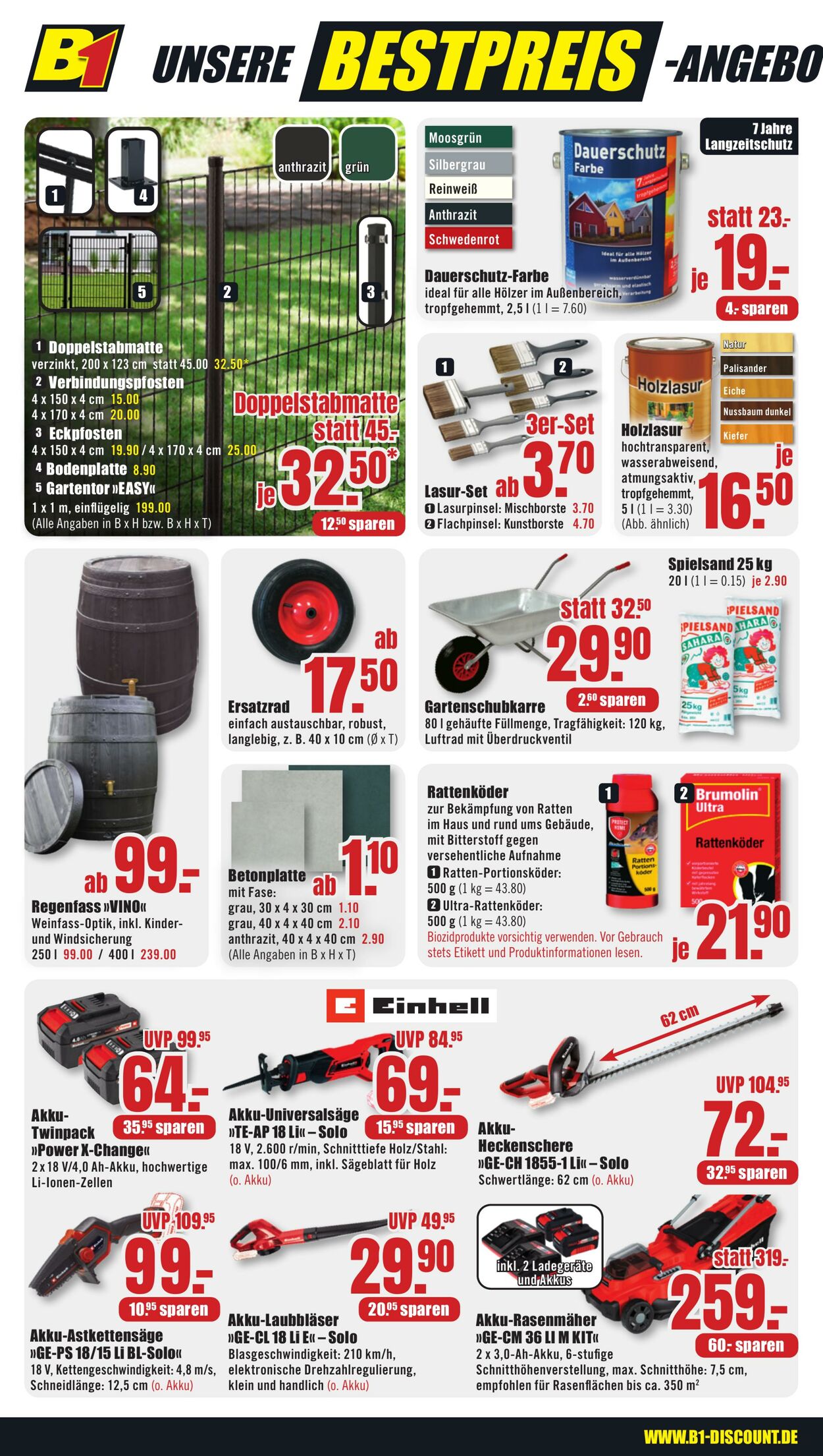 Prospekt B1 Discount Baumarkt 13.07.2024 - 19.07.2024