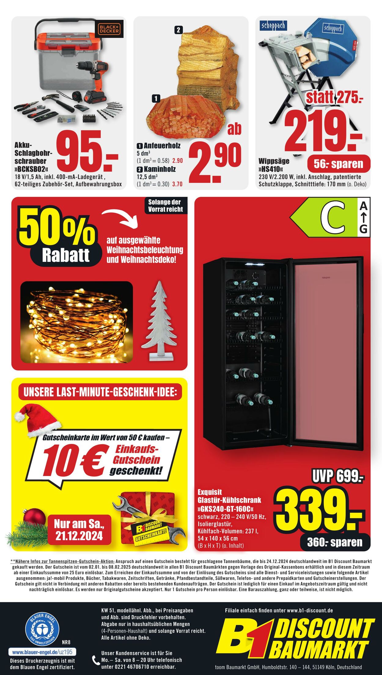 Prospekt B1 Discount Baumarkt 14.12.2024 - 20.12.2024