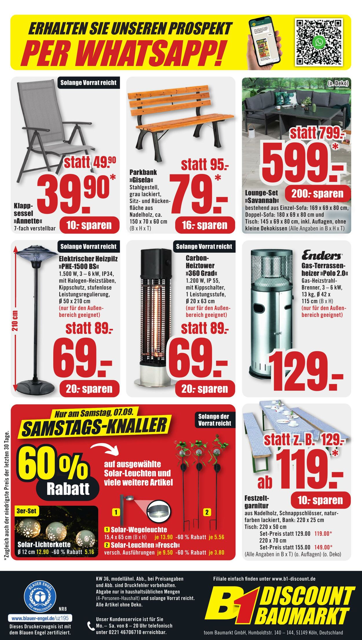 Prospekt B1 Discount Baumarkt 31.08.2024 - 06.09.2024