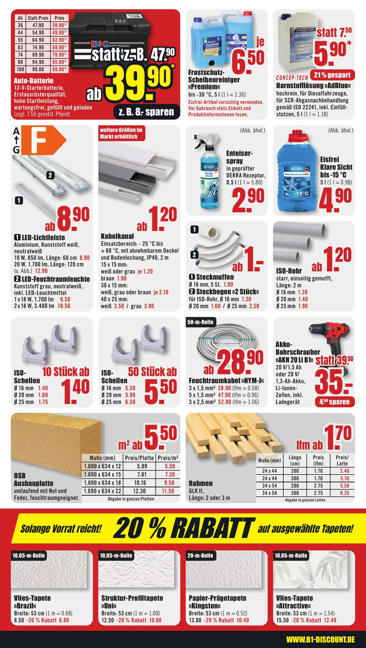 Prospekt B1 Discount Baumarkt 13.01.2024 - 19.01.2024