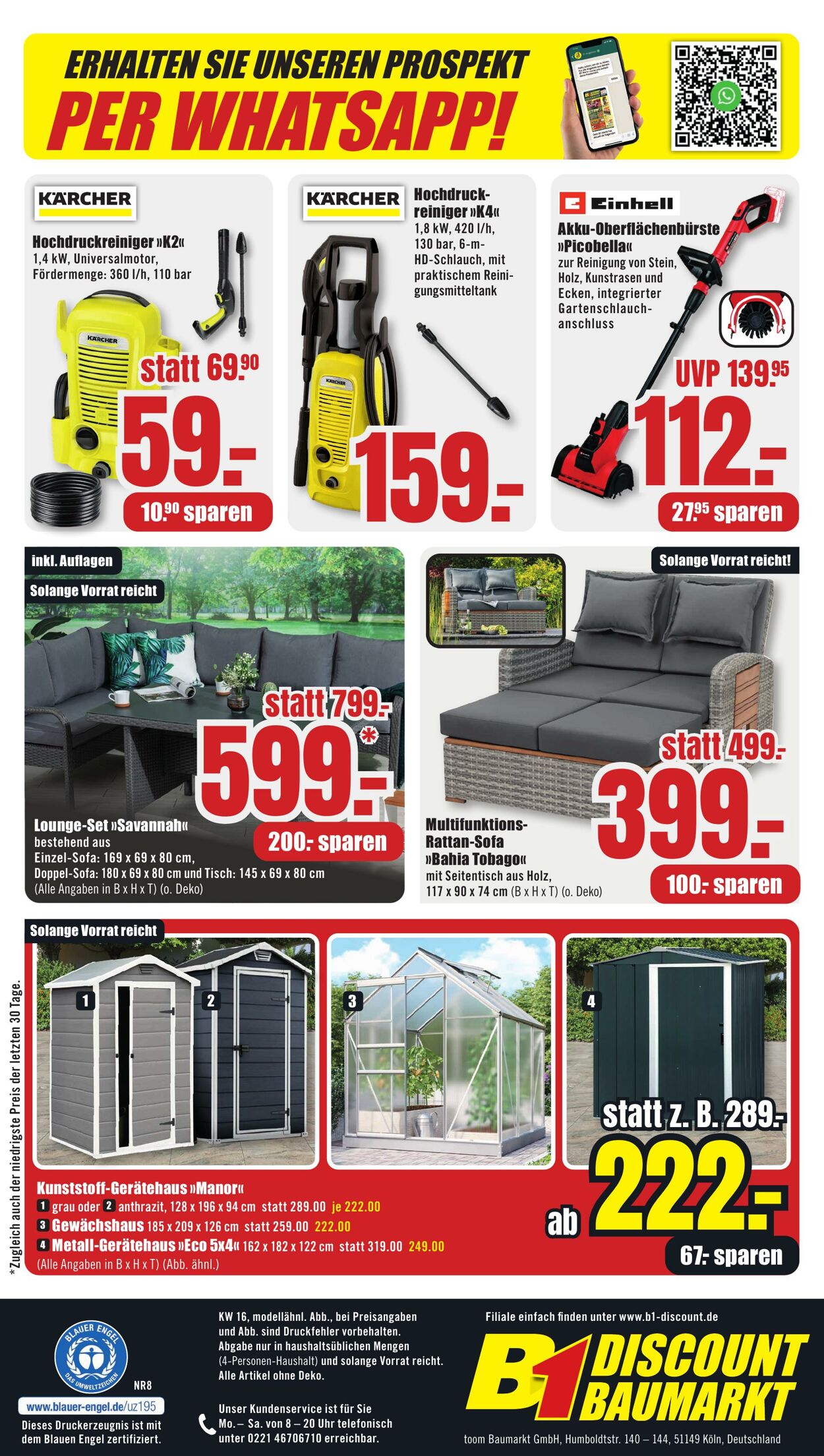 Prospekt B1 Discount Baumarkt 13.04.2024 - 19.04.2024