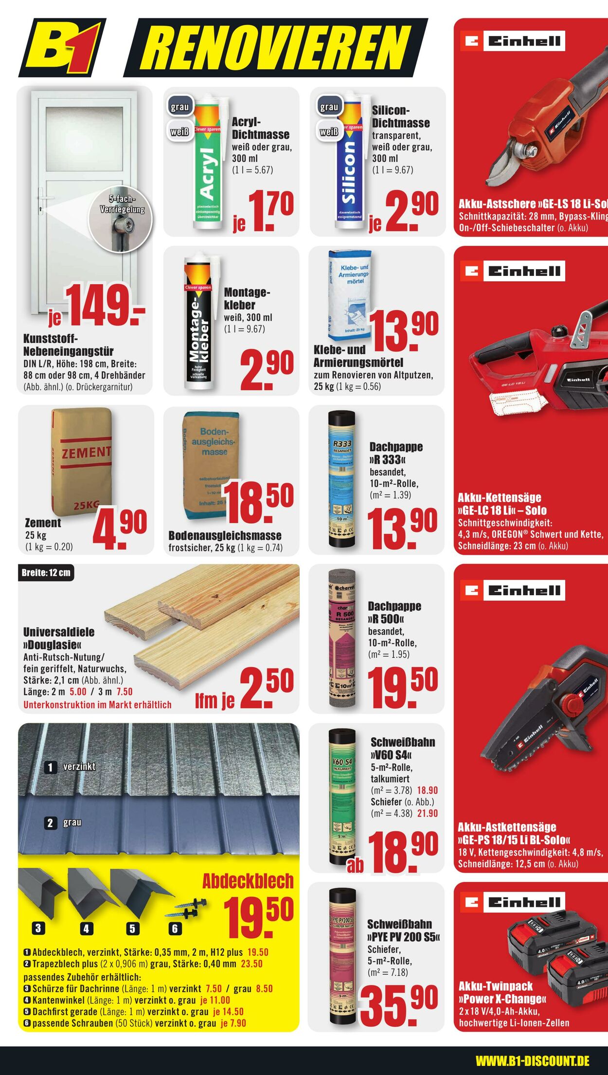 Prospekt B1 Discount Baumarkt 20.01.2024 - 26.01.2024