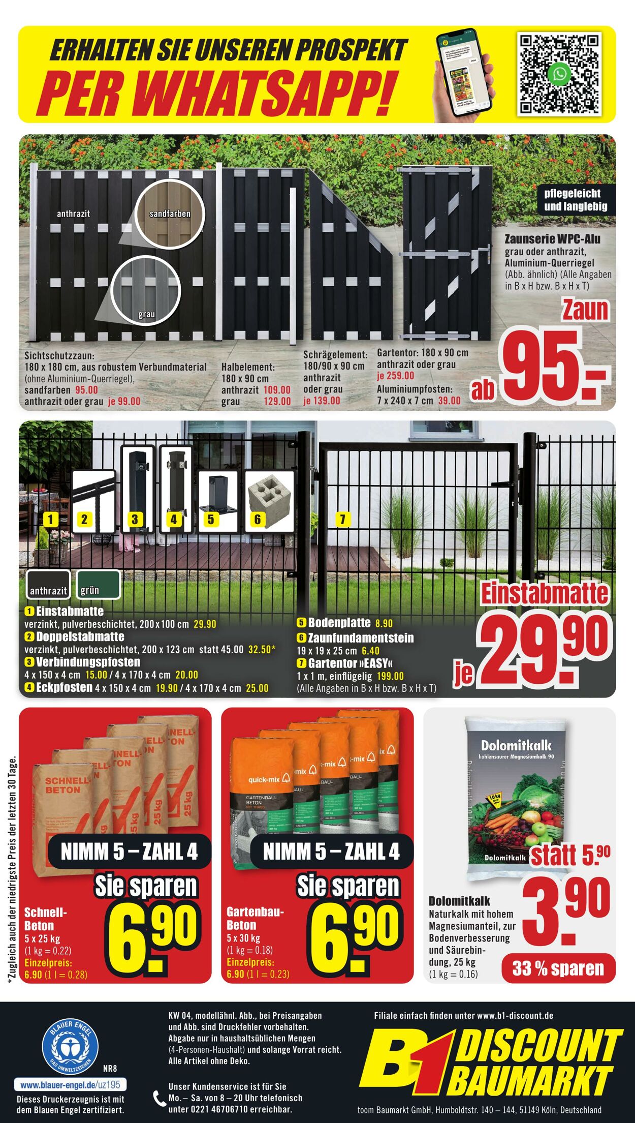 Prospekt B1 Discount Baumarkt 20.01.2024 - 26.01.2024