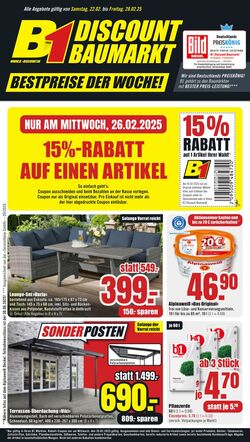 Prospekt B1 Discount Baumarkt 28.12.2024 - 03.01.2025