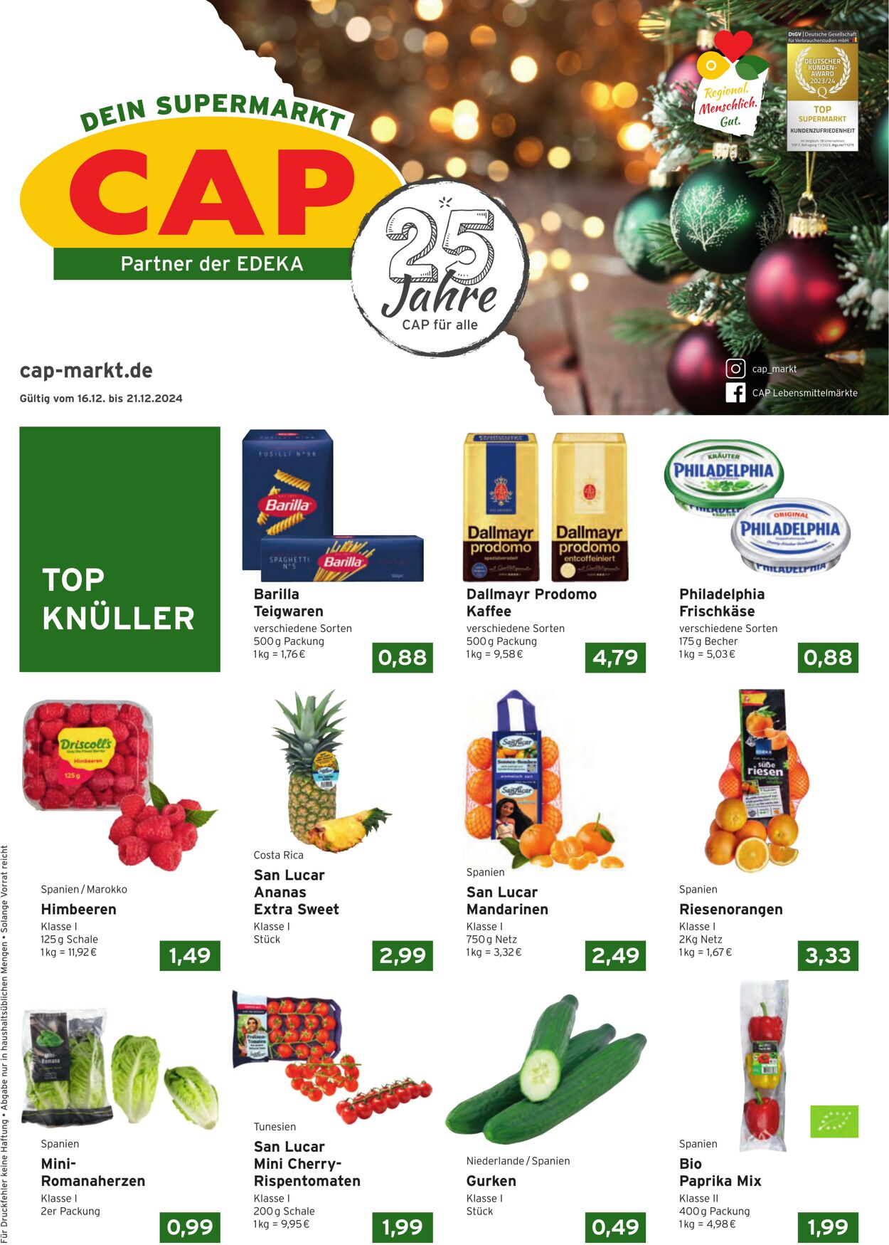 Prospekt CAP Markt 16.12.2024 - 21.12.2024