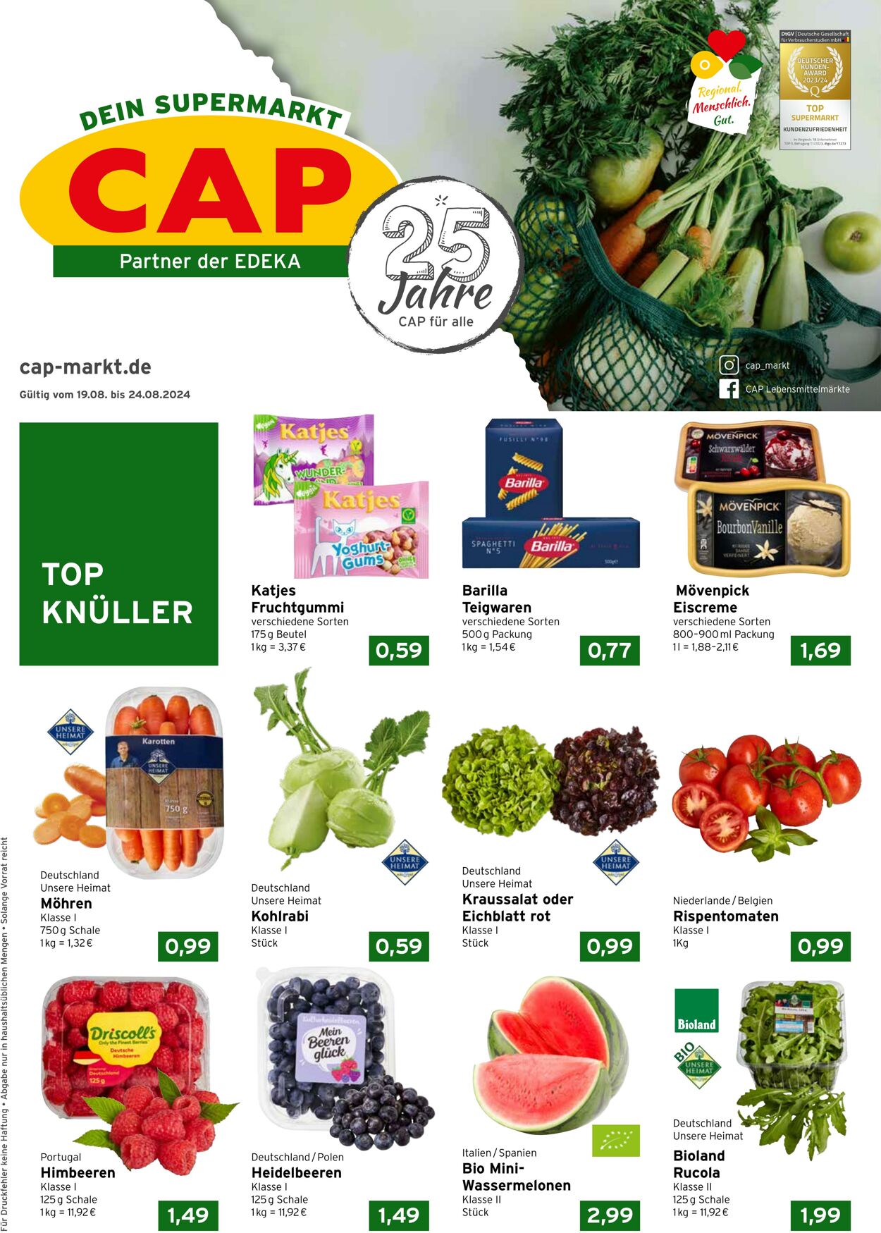 Prospekt CAP Markt 19.08.2024 - 24.08.2024