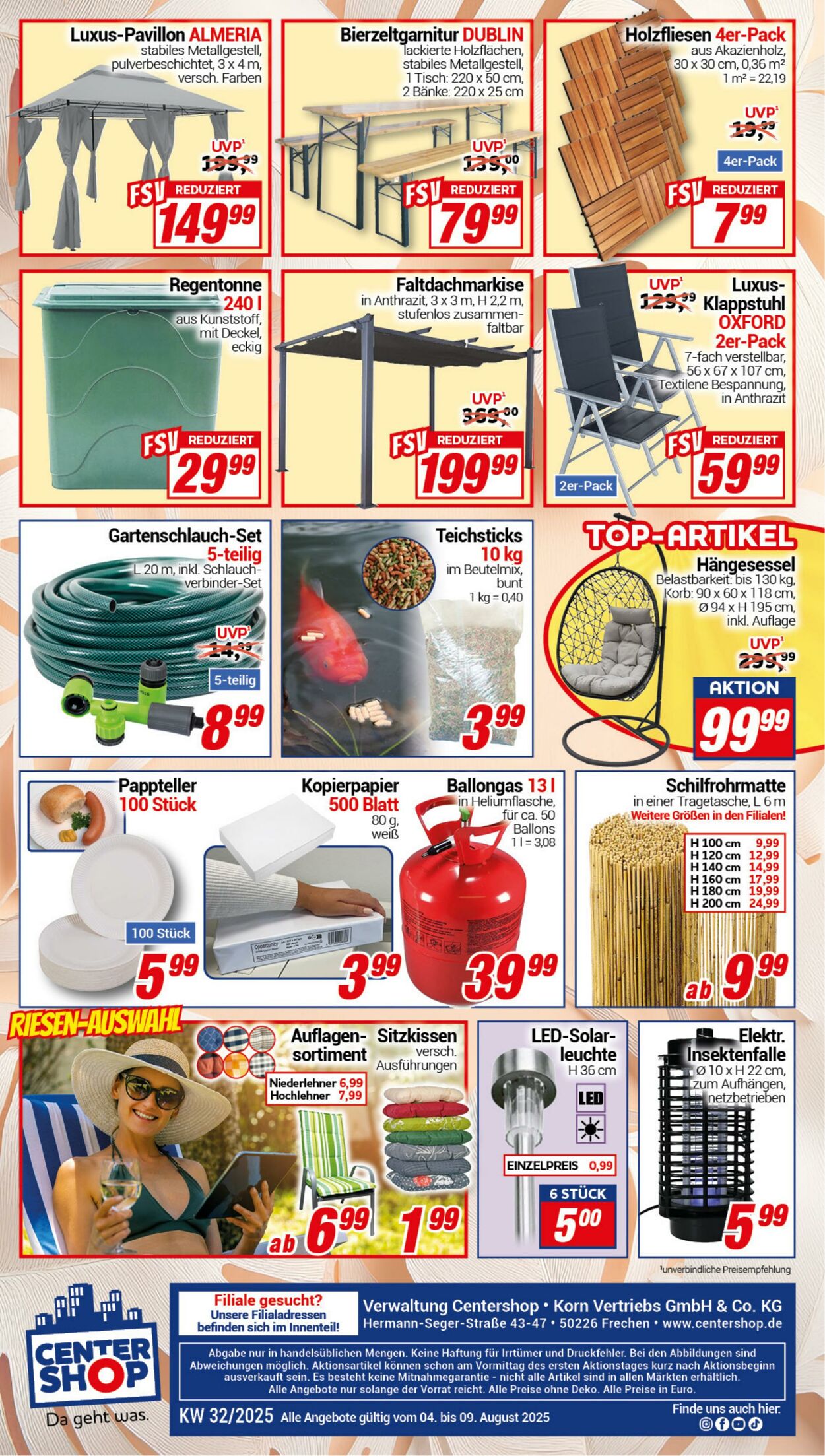 Prospekt CENTERSHOP 04.08.2025 - 09.08.2025