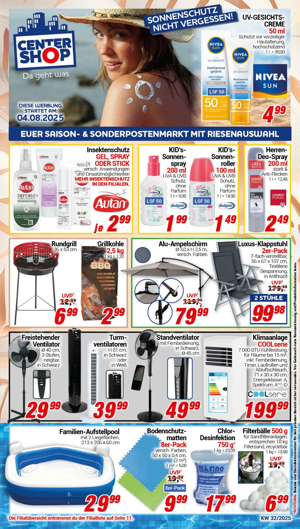Prospekt CENTERSHOP 04.08.2025 - 09.08.2025