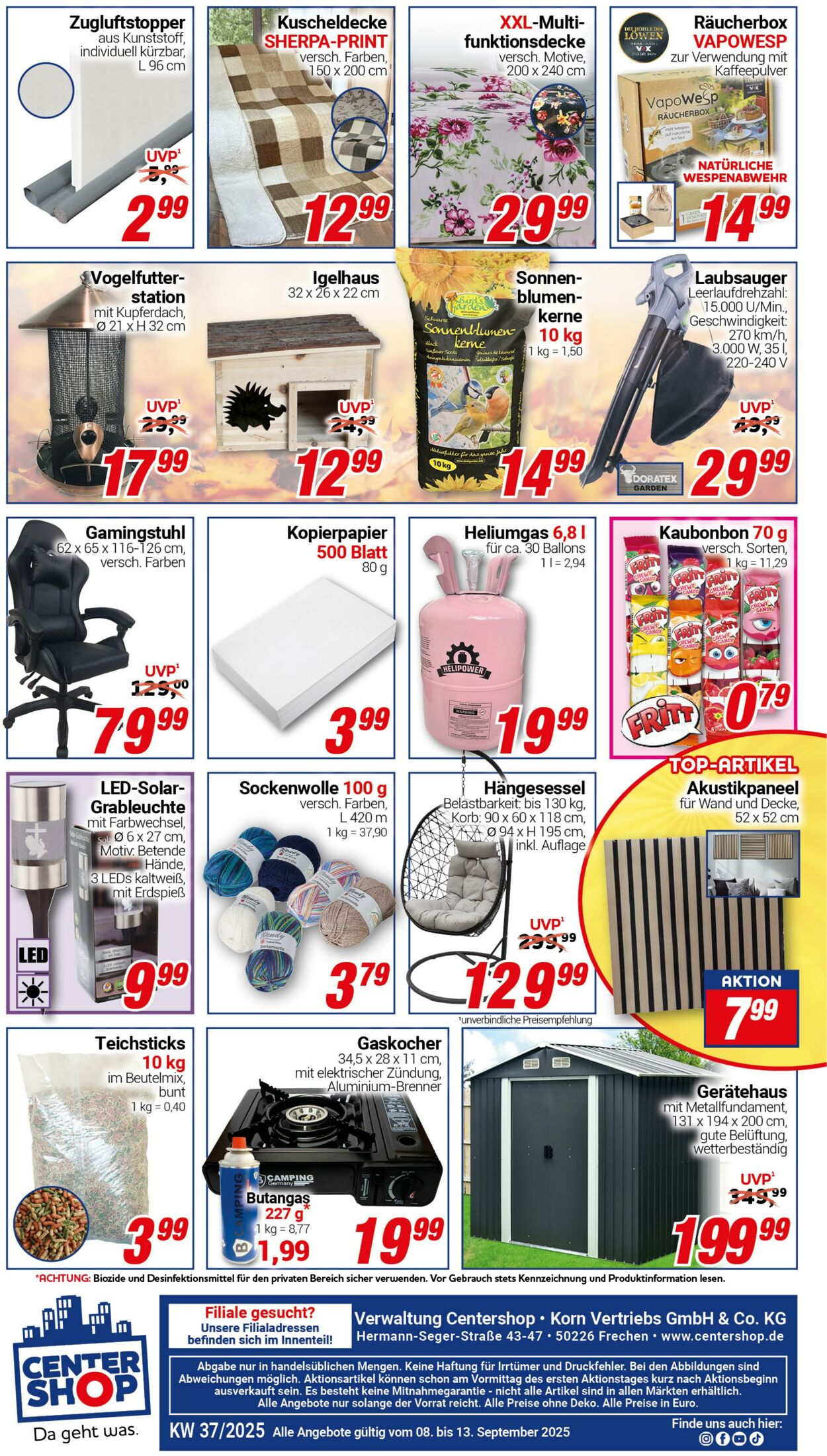 Prospekt CENTERSHOP 08.09.2025 - 13.09.2025