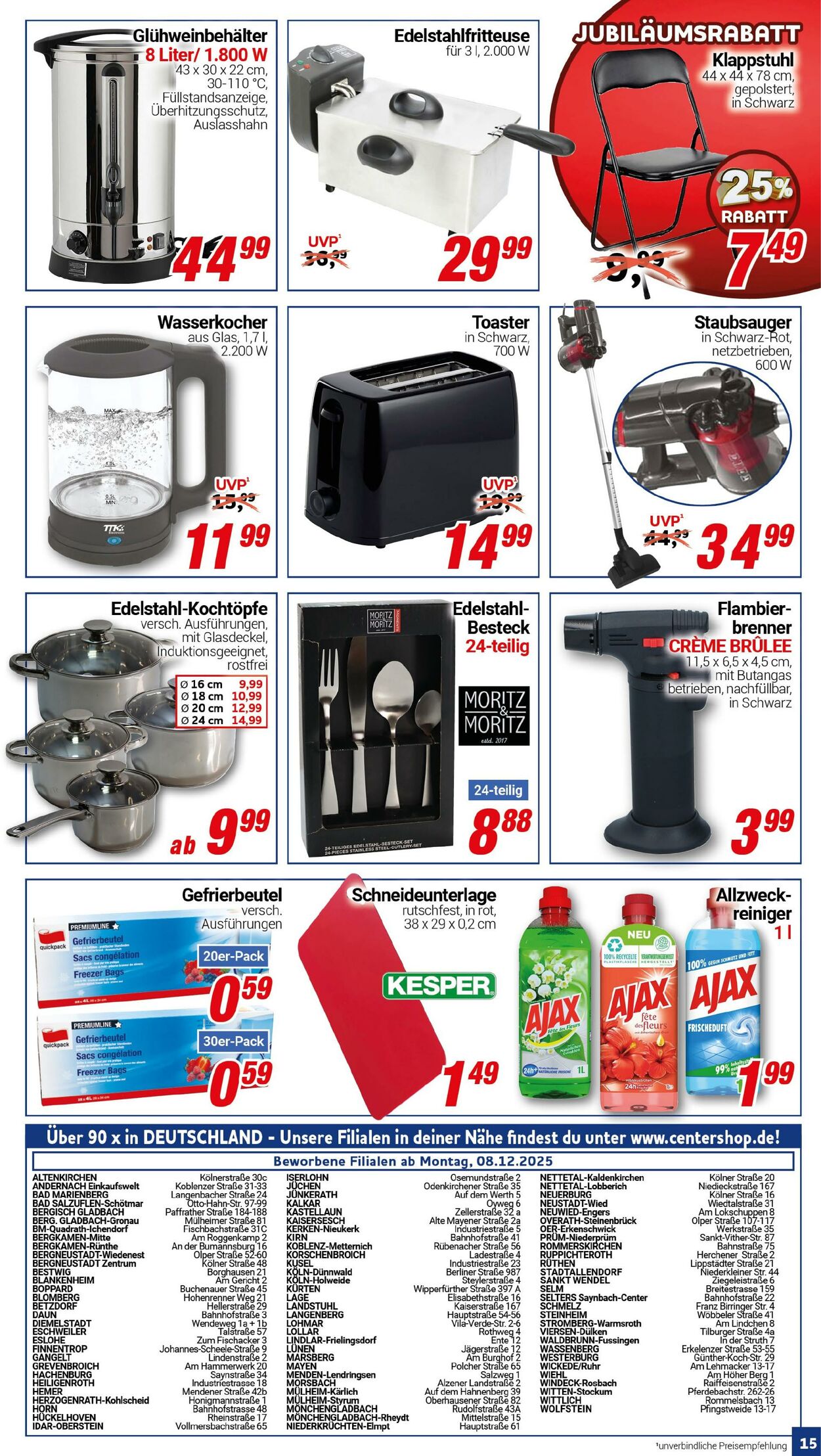 Prospekt CENTERSHOP 08.12.2025 - 13.12.2025
