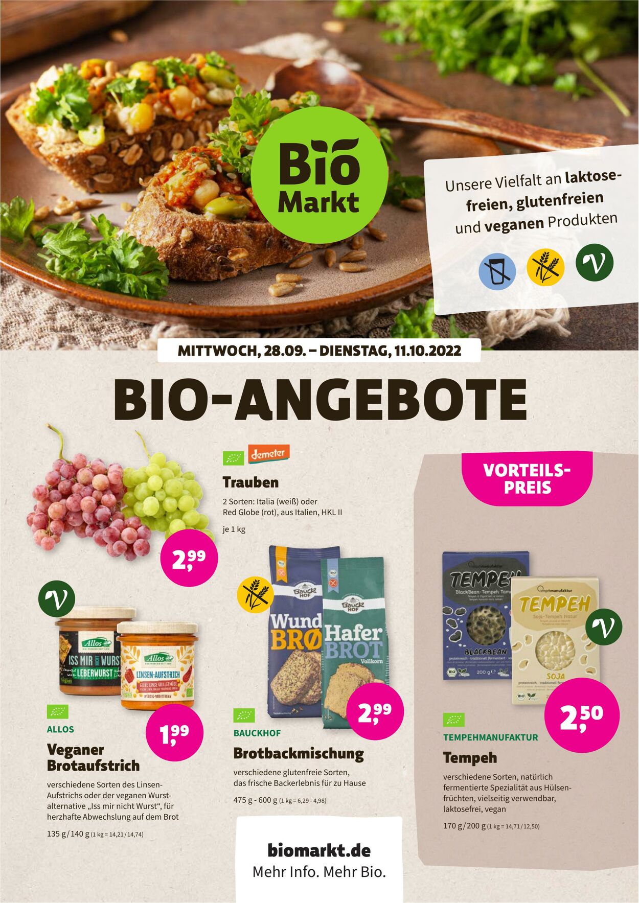 Prospekt Denns Biomarkt 28.09.2022 - 11.10.2022